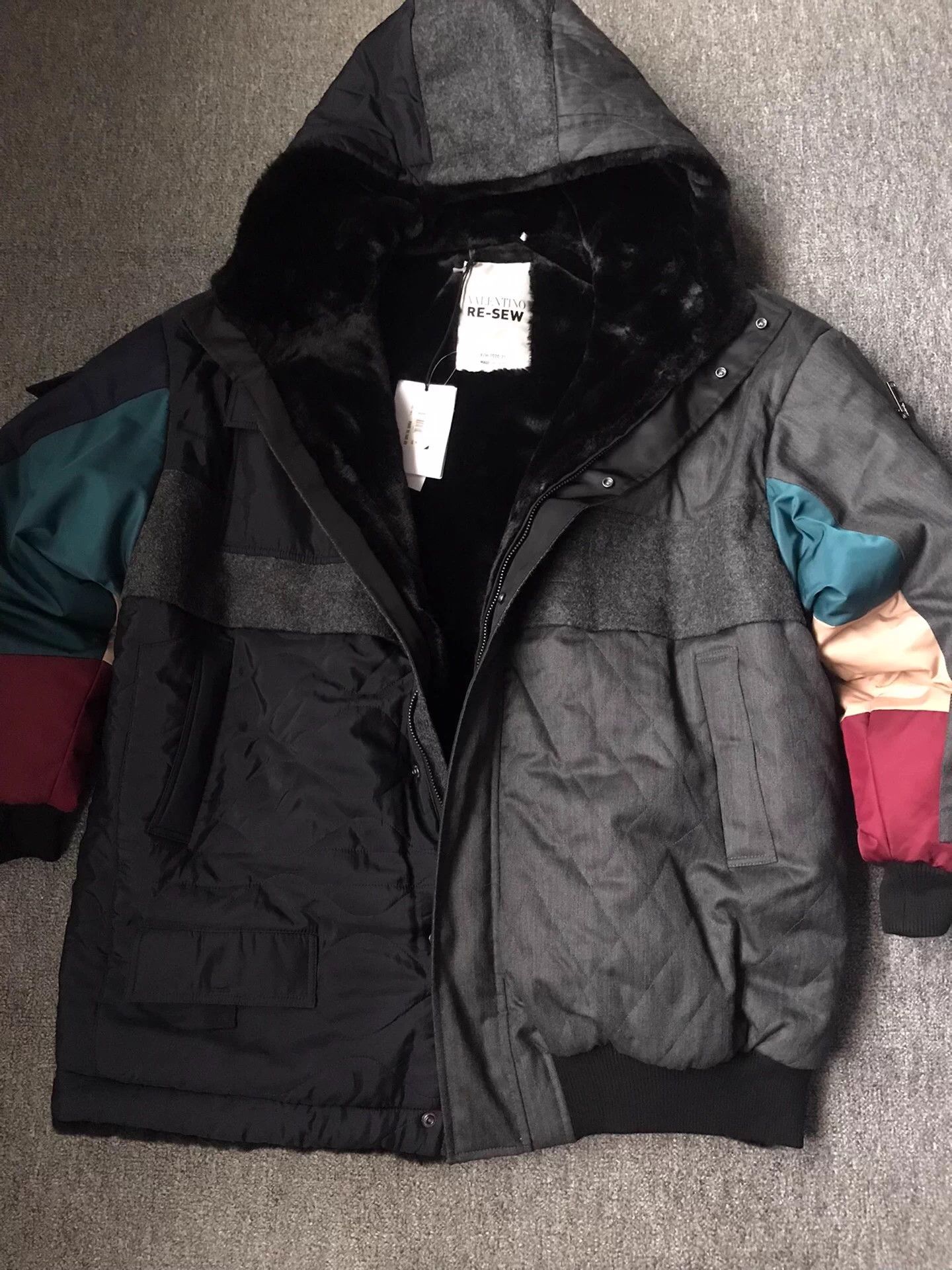 Valentino Valentino Runway Wool Silk Panelled Hooded Puffer 48 Size US M / EU 48-50 / 2 - 1 Thumbnail