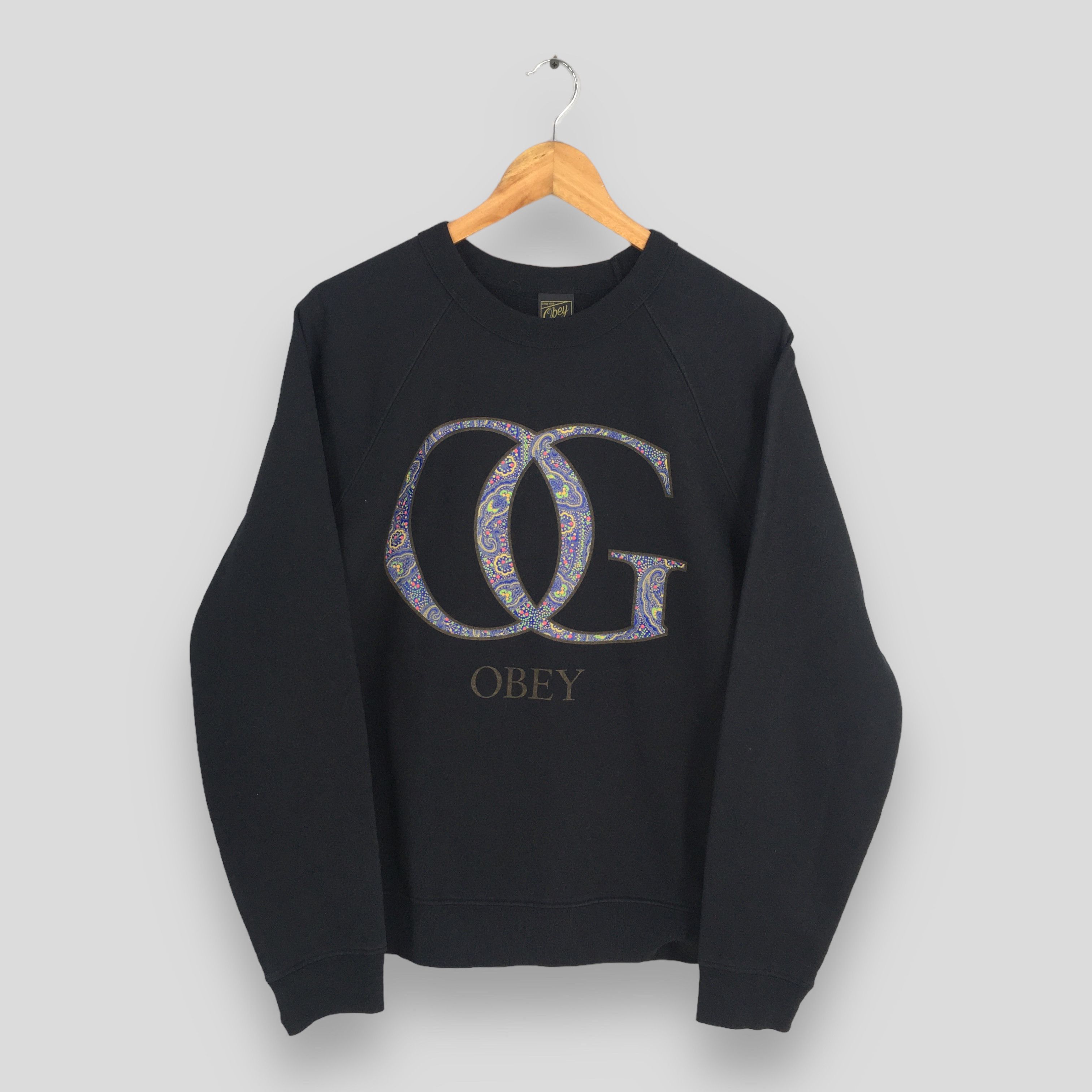 Obey × Vintage Vintage Obey Worldwide OG Logo Black Sweatshirt Medium Size US M / EU 48-50 / 2 - 1 Thumbnail