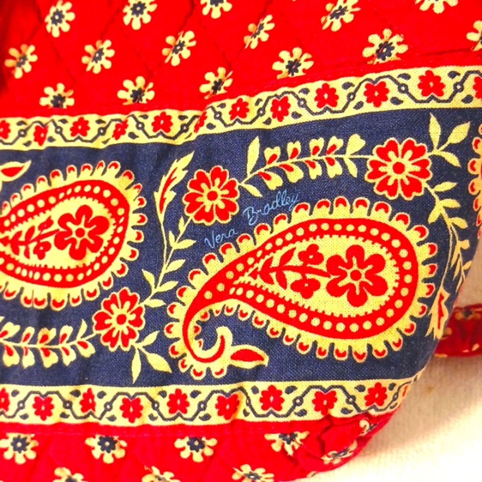 Vera Bradley Backpack VERA BRADLEY Red Blue Boho Travel Paisley QUILTED Size ONE SIZE - 4 Thumbnail