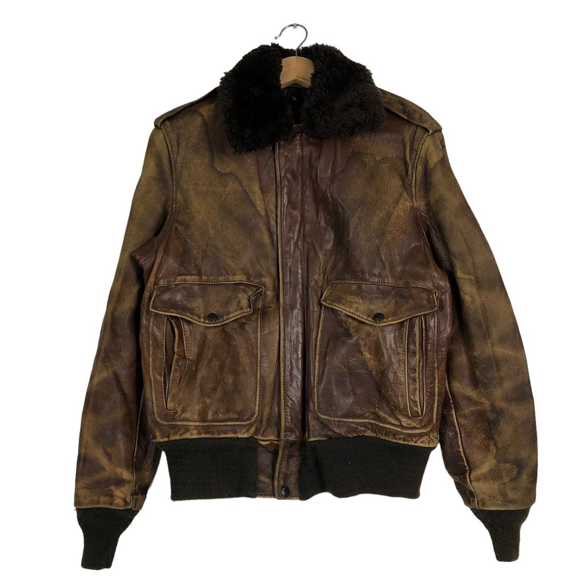 Schott 🔥VINTAGE A2 FLYERS LEATHER JACKET SCHOTT USA SPORTSWEAR Size US M / EU 48-50 / 2 - 1 Thumbnail