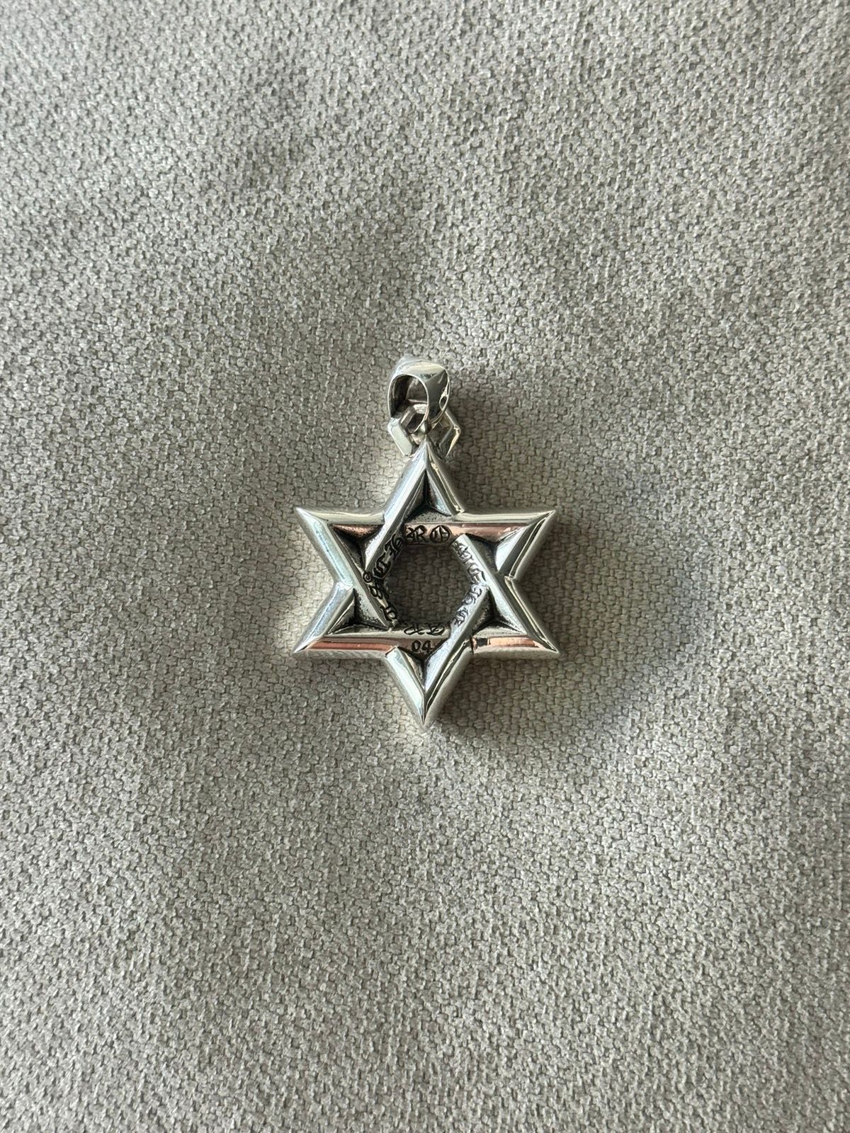 Pre-owned Chrome Hearts Star Of David Large Pendant In Silver