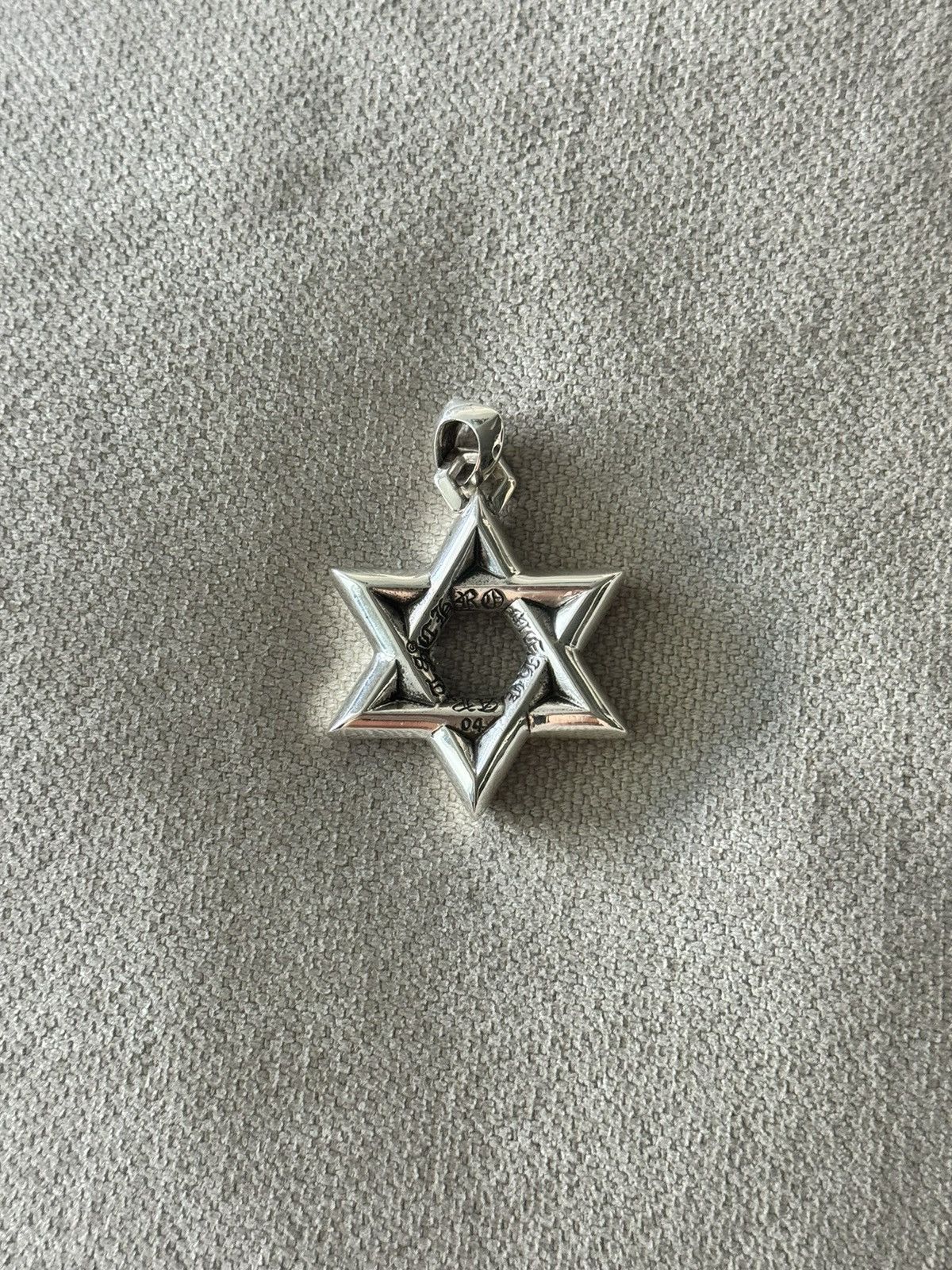 image of Chrome Hearts Star Of David Large Pendant in Silver, Men's