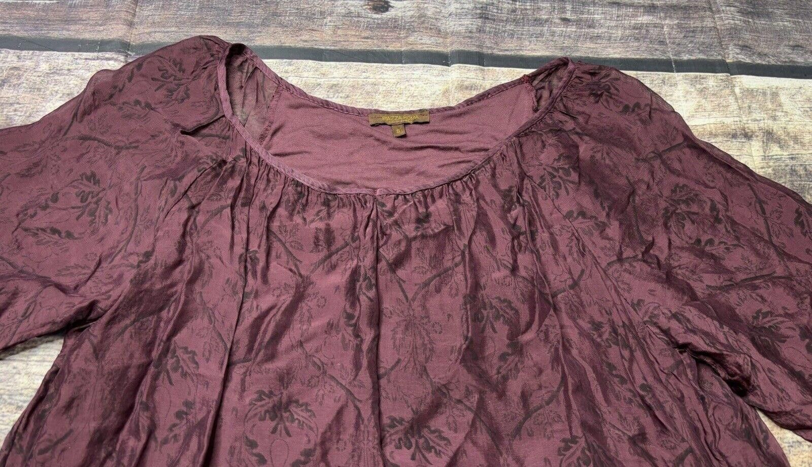 Other Piazza Roma Top Women's Small Silk Cotton Sheer Shell Italy Size S / US 4 / IT 40 - 5 Thumbnail