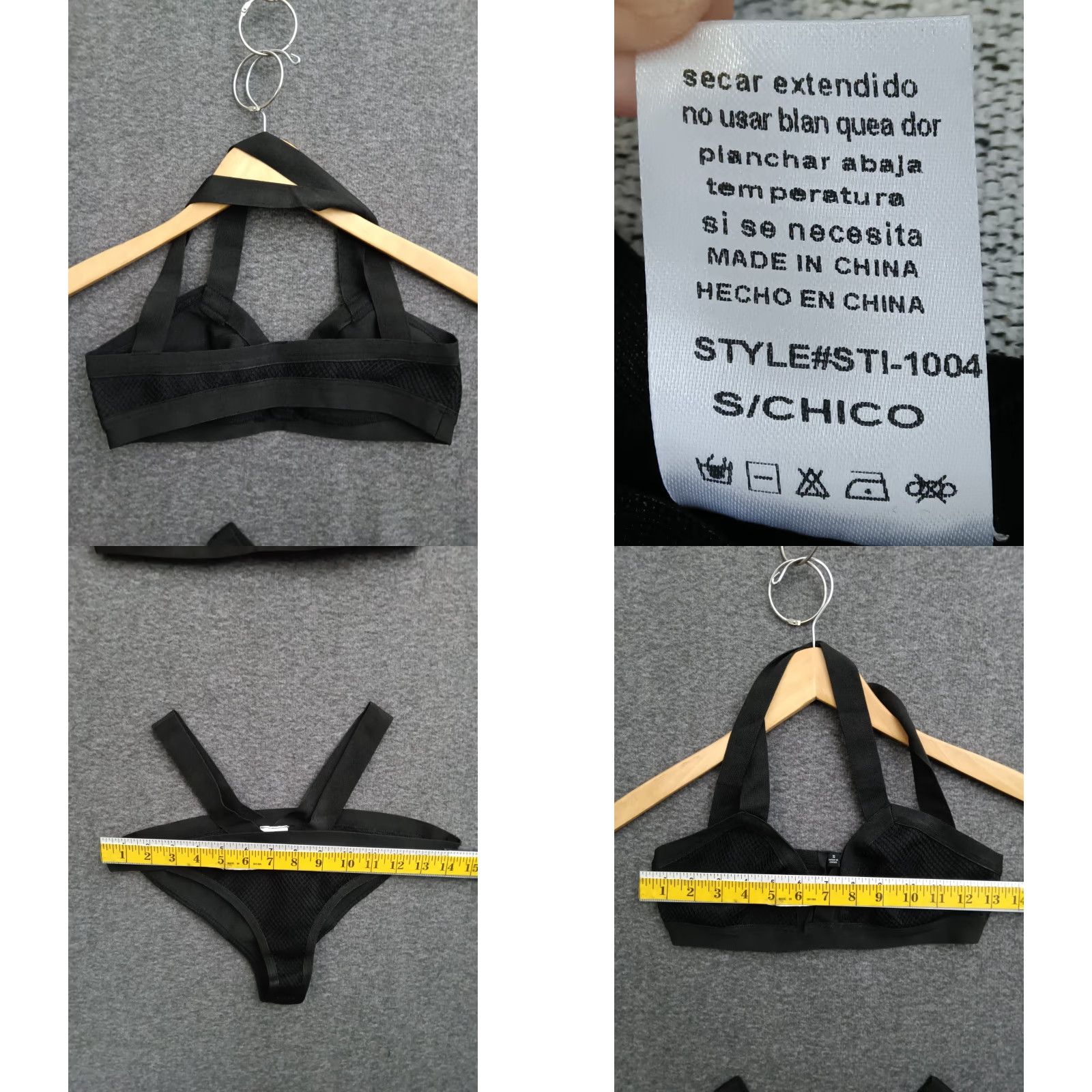 Vintage Codigo 2 Piece Strappy Cheeky Black Bikini Swimsuit Size S Size ONE SIZE - 8 Thumbnail