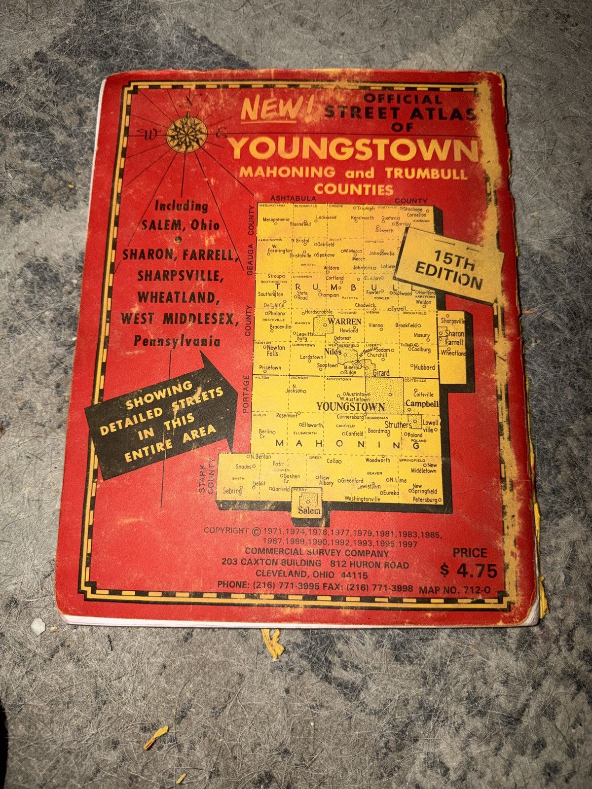Vintage 1997 Official Street Atlas Of Youngstown Mahoning Trumbull Size ONE SIZE - 2 Thumbnail