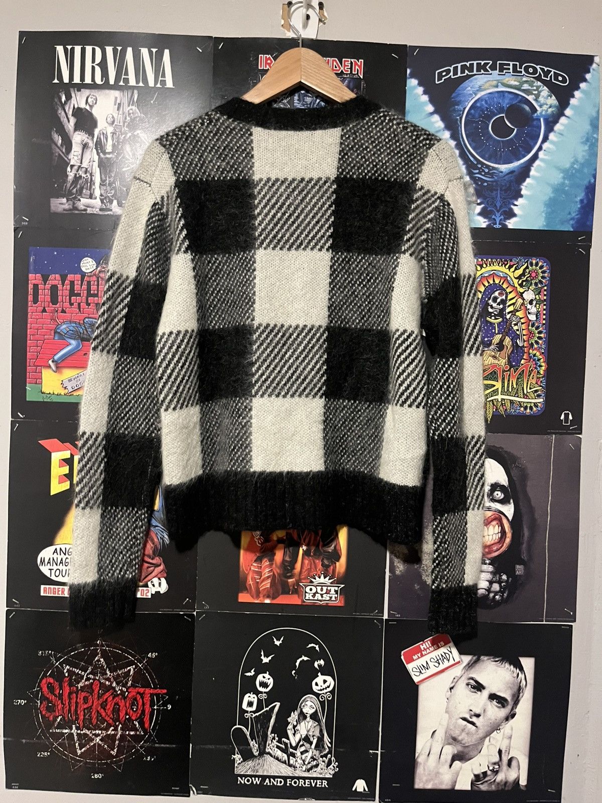 Helmut Lang Y2K 2000’s Helmut Lang Wool / mohair checkered Sweater Size S / US 4 / IT 40 - 6 Thumbnail