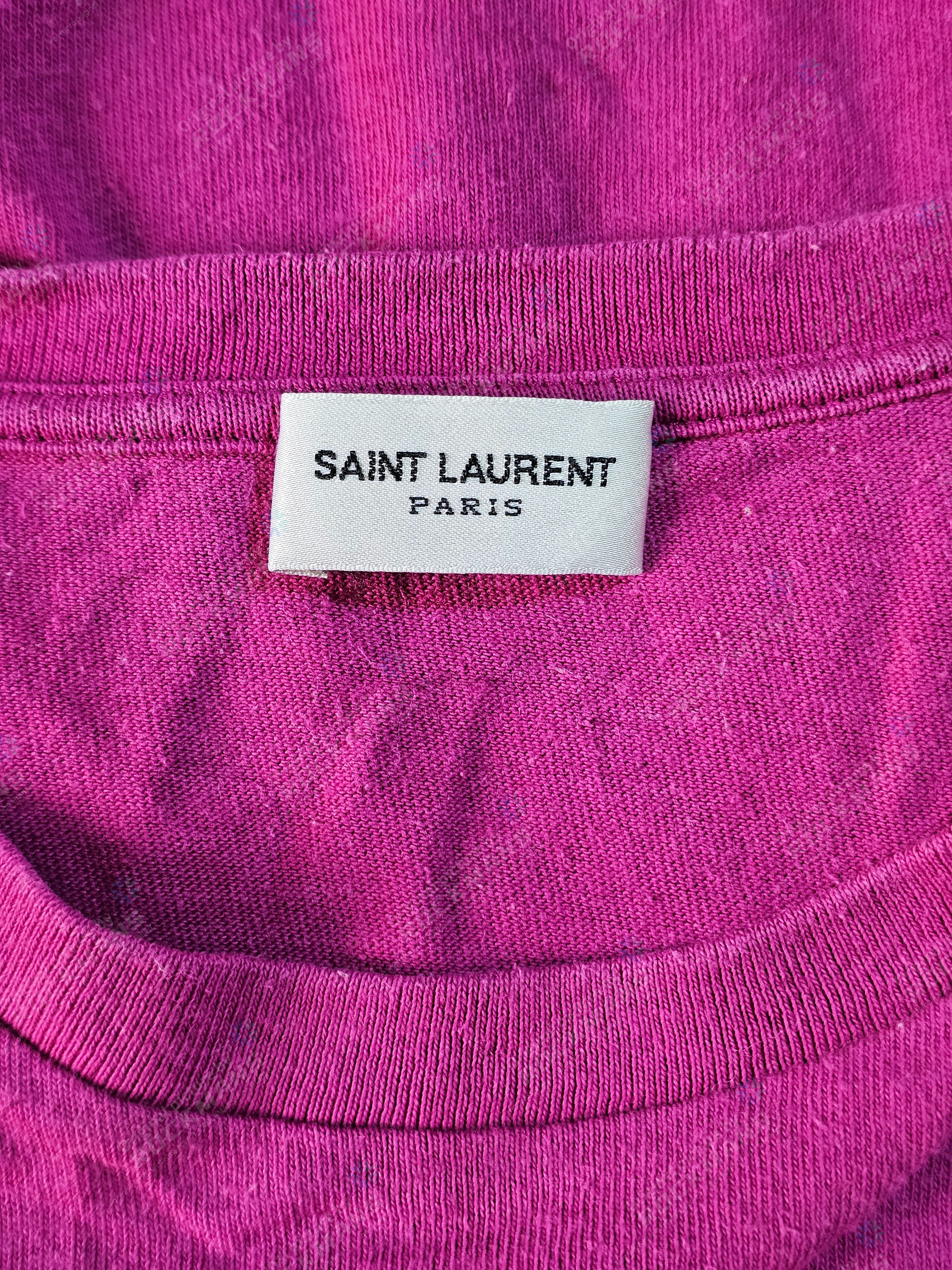 Saint Laurent Paris Saint Laurent Unisex Pink Rive Gauche Logo T-Shirt Size S Size S / US 4 / IT 40 - 4 Thumbnail