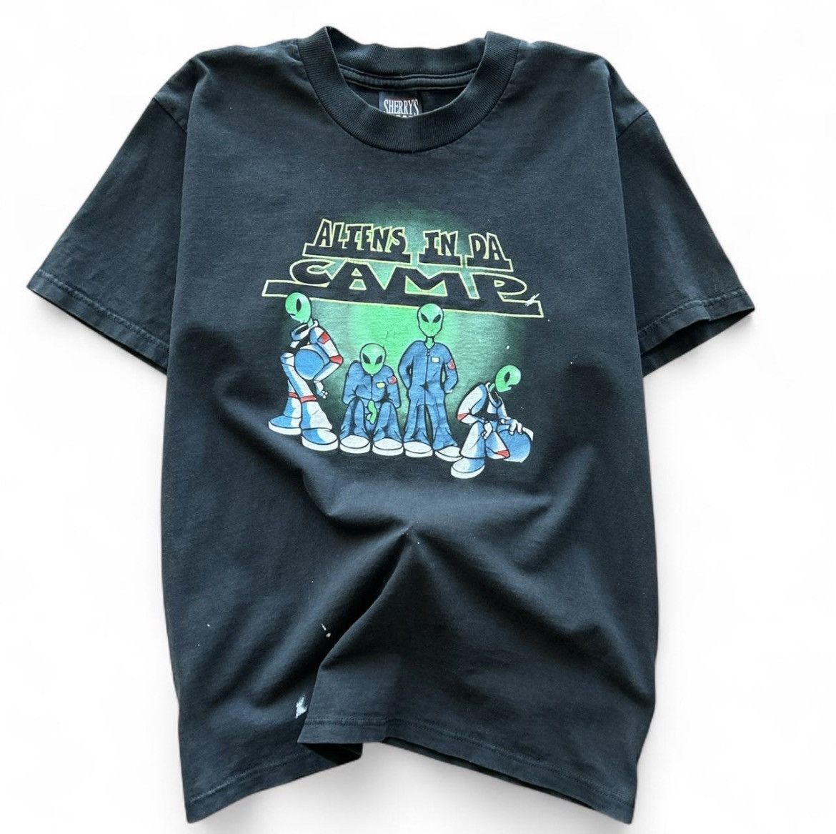 Vintage 90s Aliens In Da Camp Graphic T-Shirt Kids 14/16