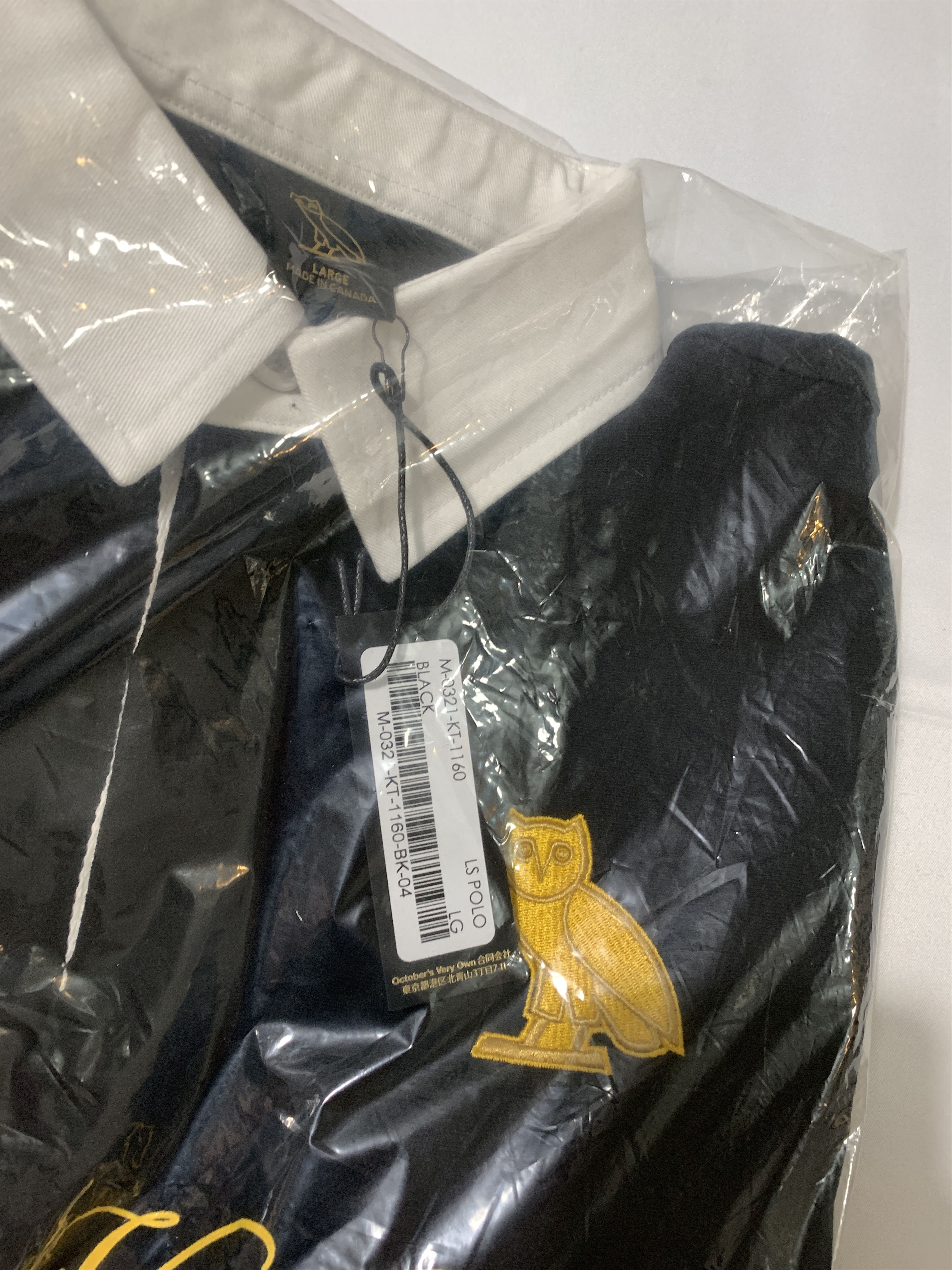 Drake OVO GRAPHIC FLEECE RUGBY POLO - BLACK Large Size US L / EU 52-54 / 3 - 8 Thumbnail