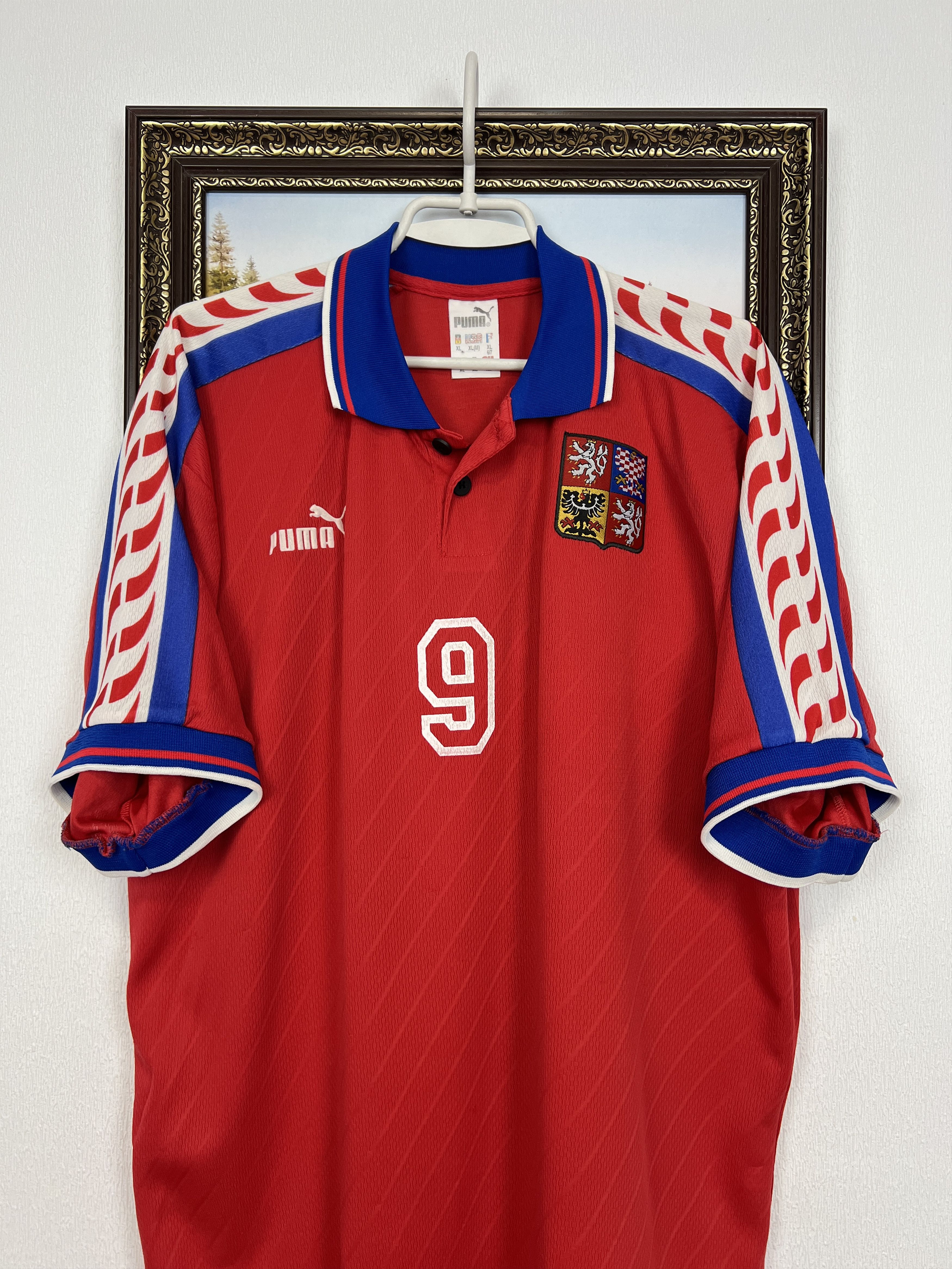 Puma Czech Republic football shirt 1996 Puma Pavel Kuka Tee Size US XL / EU 56 / 4 - 2 Thumbnail