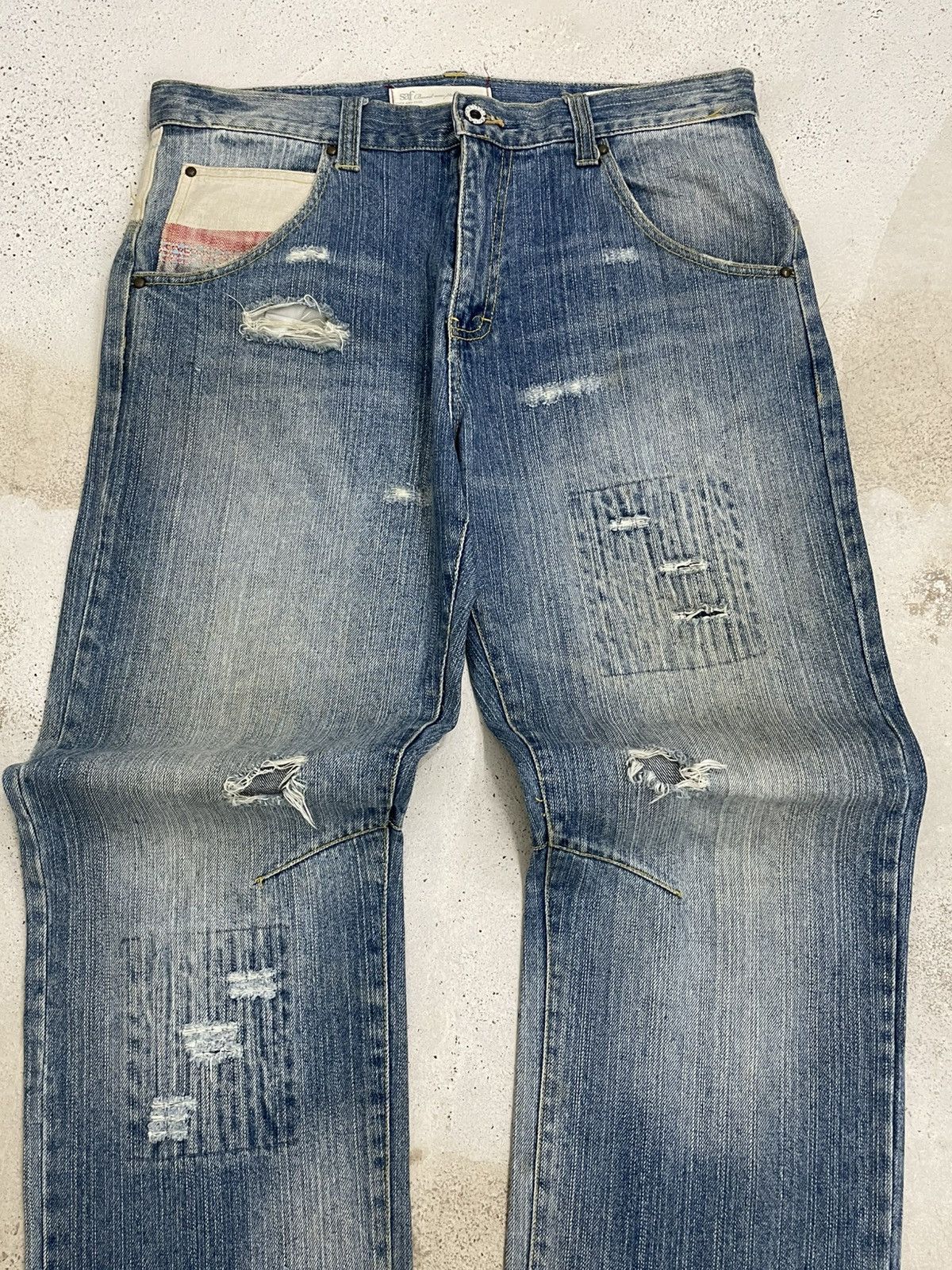 Kapital Vintage Japan 90S Saf And Fool Distressed Patchwork Denim Size US 34 / EU 50 - 5 Thumbnail