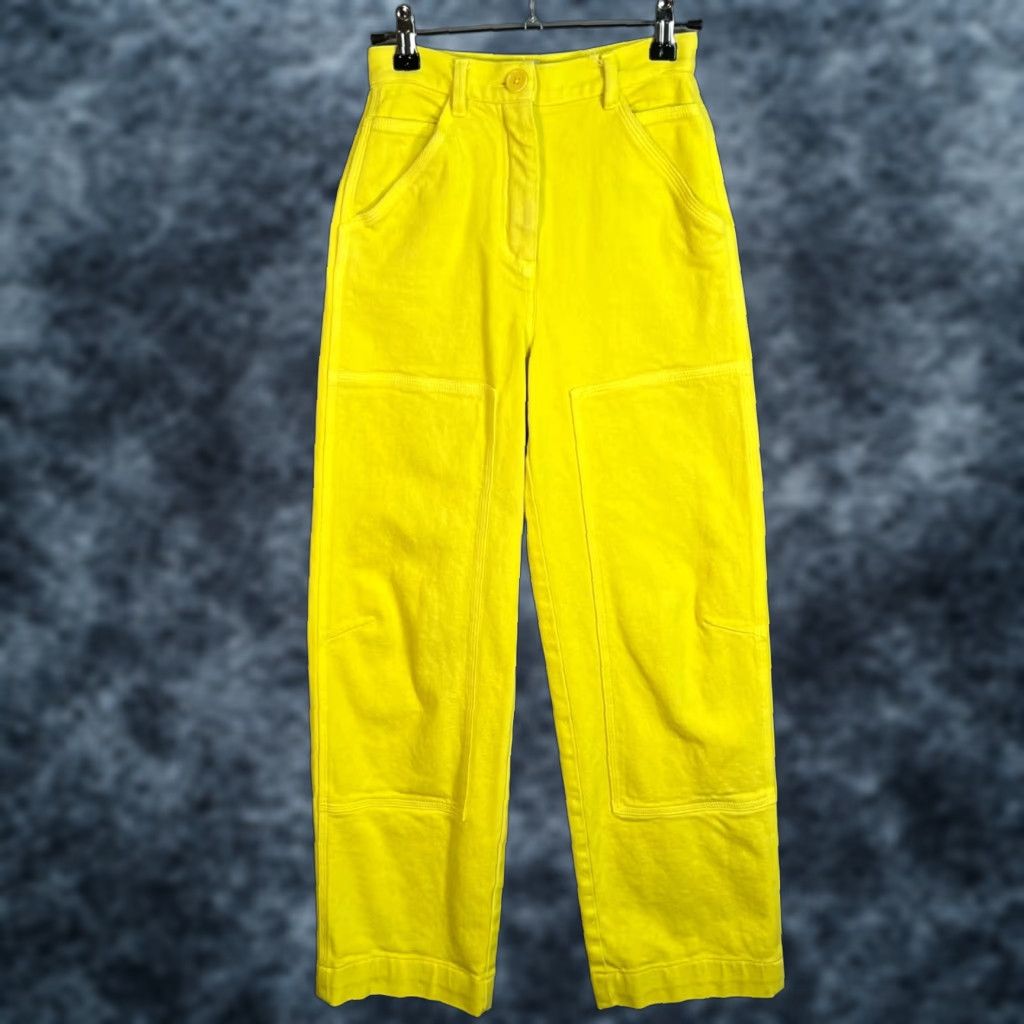 Vintage VINTAGE Wilfred Le Fou Yellow High-Waisted Straight-Leg Double Knee Pants 00 Womens Size 24" / US 00 / IT 34 - 1 Thumbnail