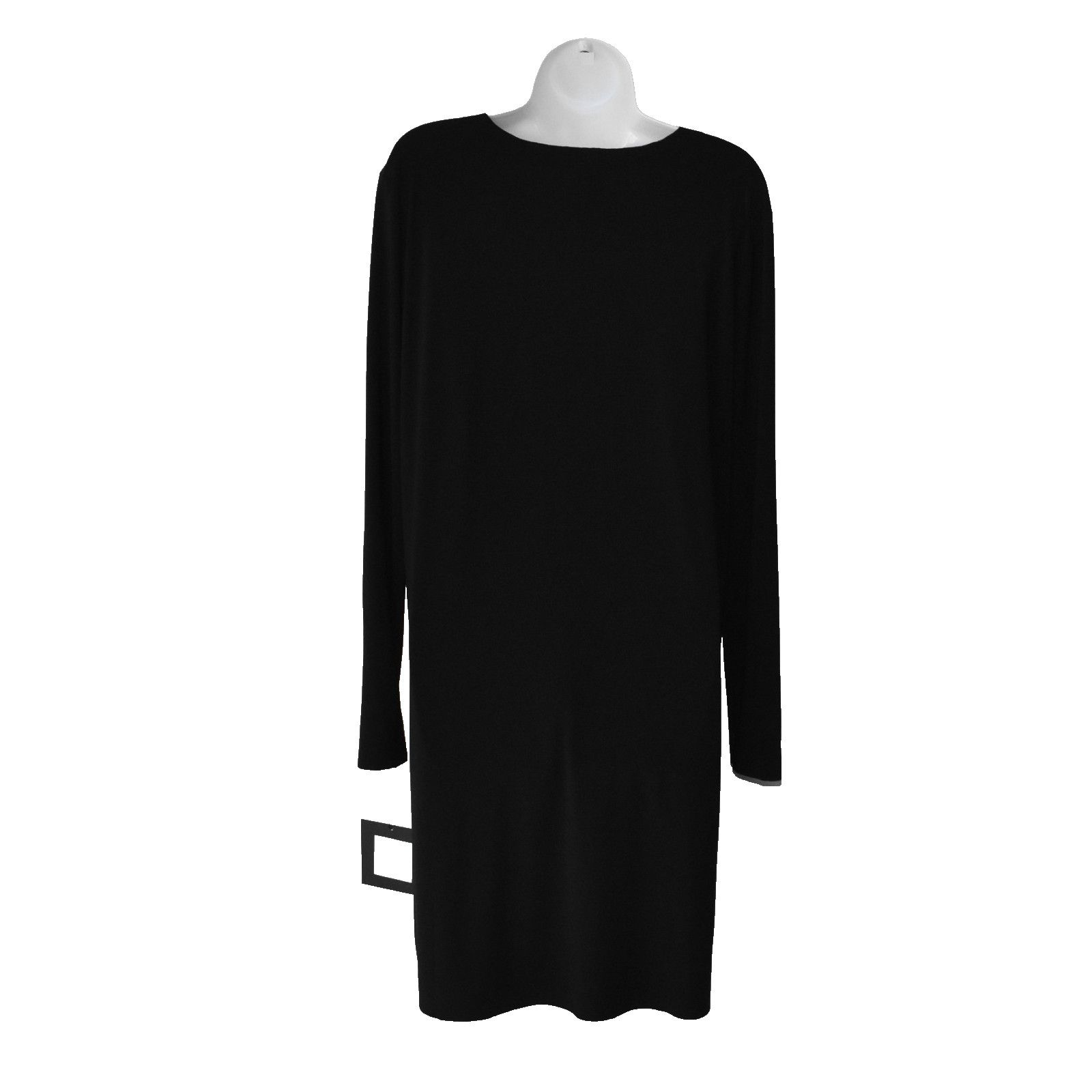 Norma Kamali NWT NORMA KAMALI Black Long Sleeve Crew Knee Length Dress M Size M / US 6-8 / IT 42-44 - 3 Thumbnail