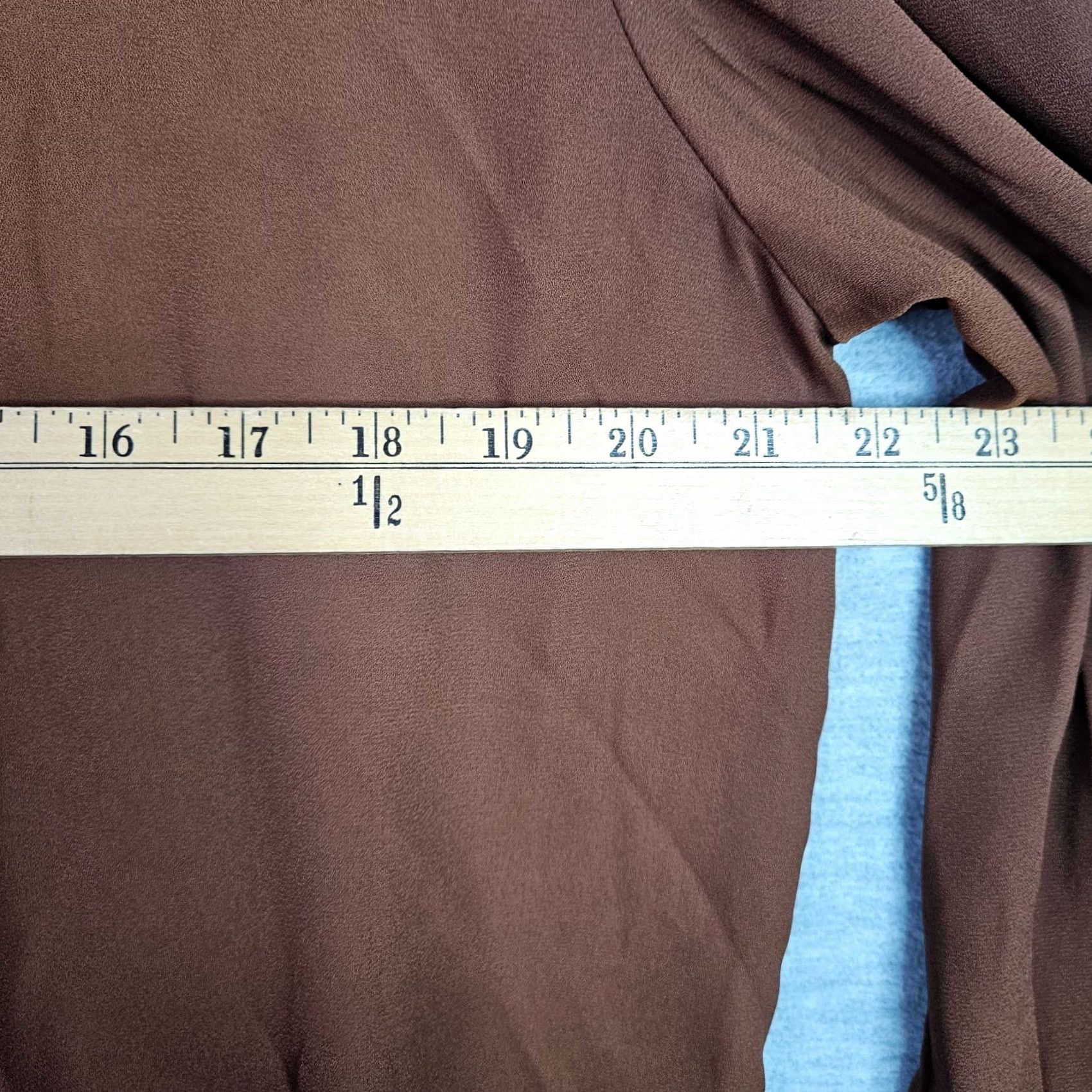 Adrianna Papell Adrianna Papell Women's Blouse L Brown Solid Twisted Collar NWT Crew Neck Long Sleeve Regular Polyester Shirt Size L / US 10 / IT 46 - 6 Thumbnail