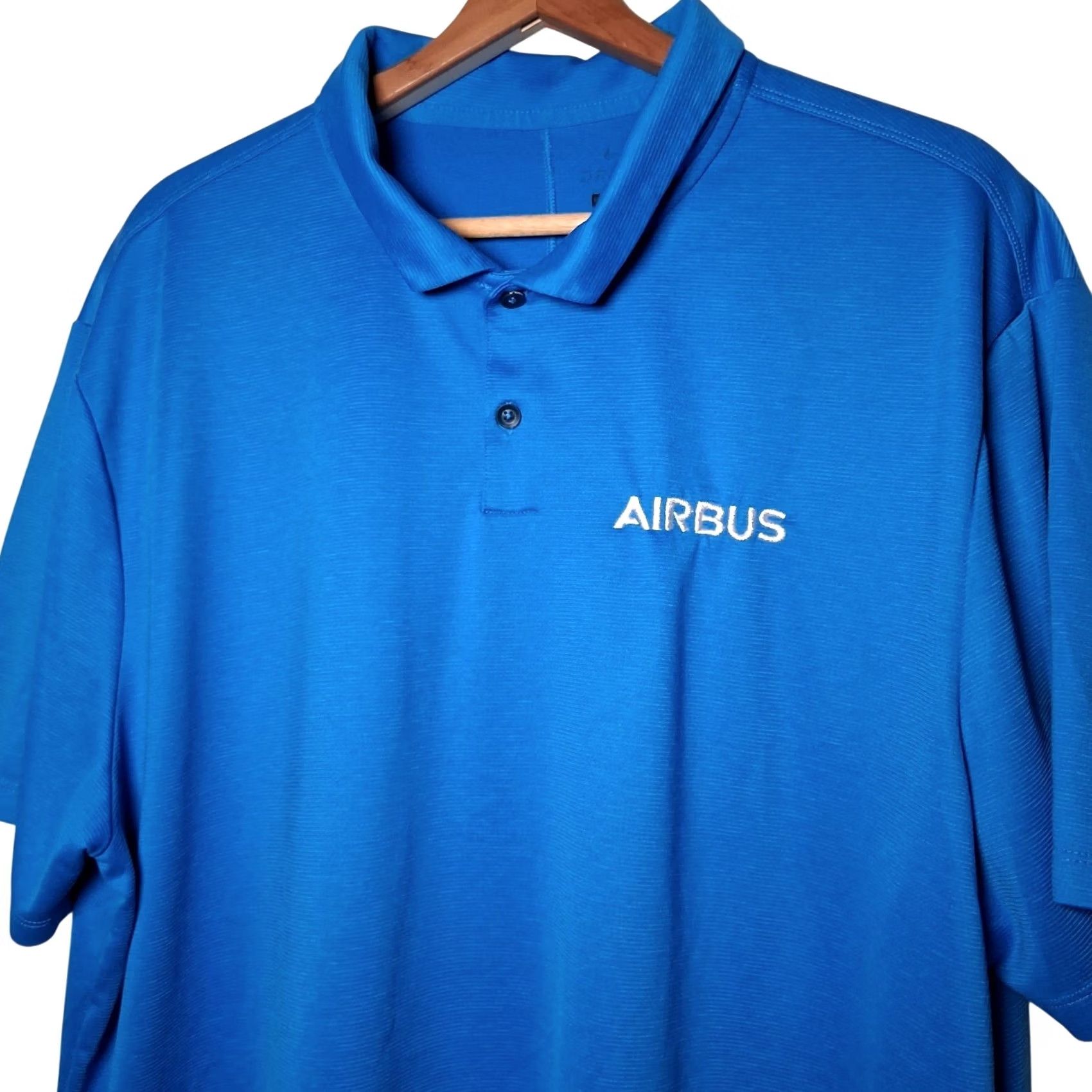 Nike Nike Dri Fit Polo Shirt XXL Blue Stretch Performance AIRBUS Military Aviation Mens Size US XXL / EU 58 / 5 - 2 Thumbnail