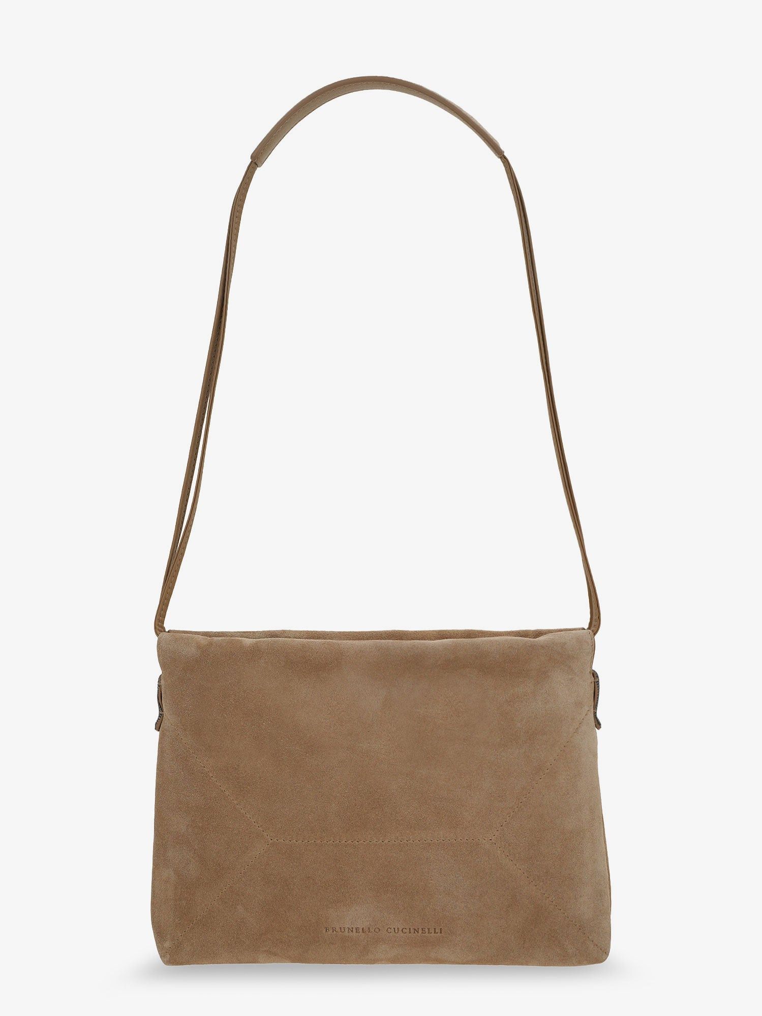 Brunello Cucinelli Suede Shoulder Bag With Logo On The Front Size ONE SIZE - 1 Thumbnail