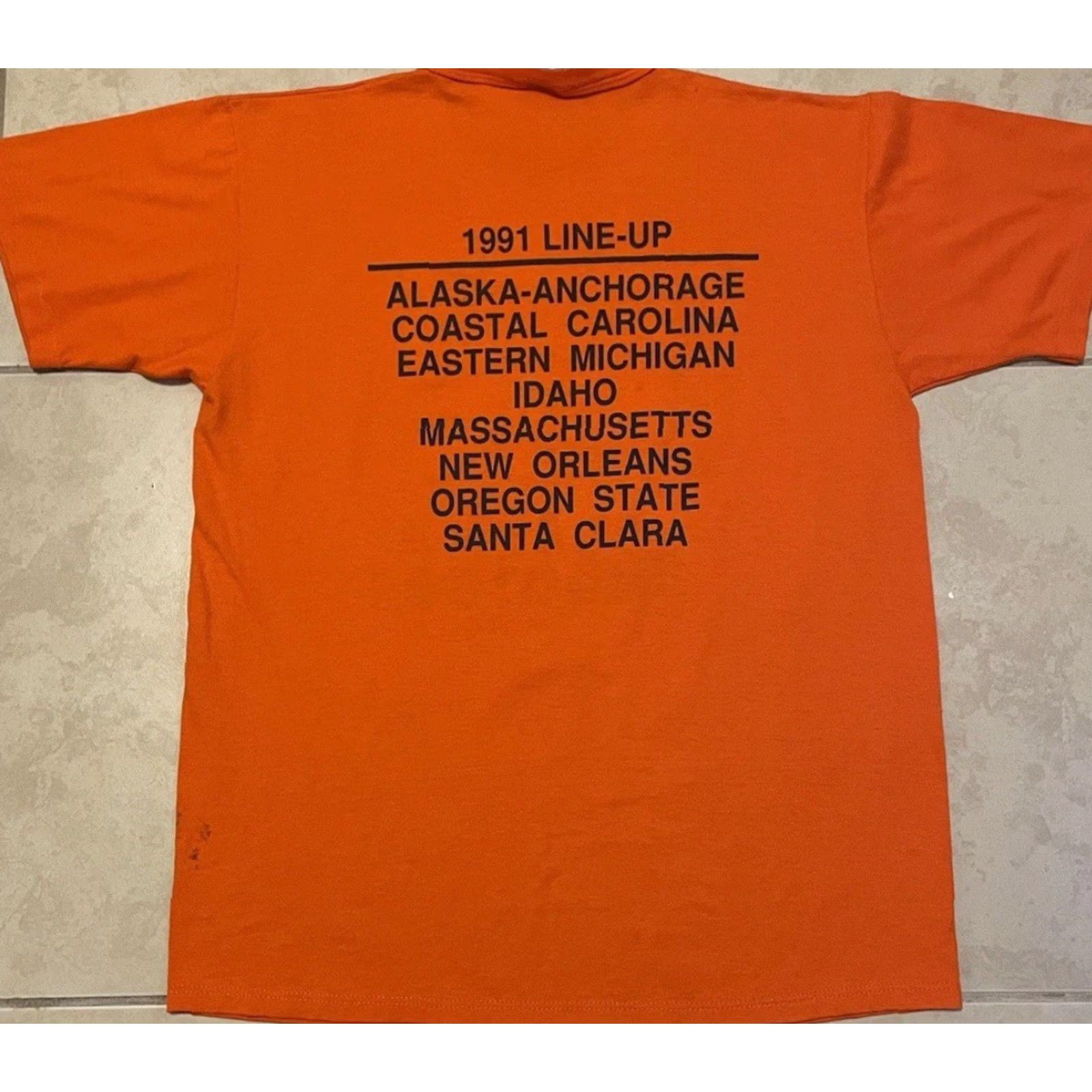 Greats VINTAGE 90s Great Alaskan Shootout Faded College Basketball Tournament Shirt L Orange Men T-Shirt Short Sleeve USA Single Stitch Size US L / EU 52-54 / 3 - 2 Thumbnail