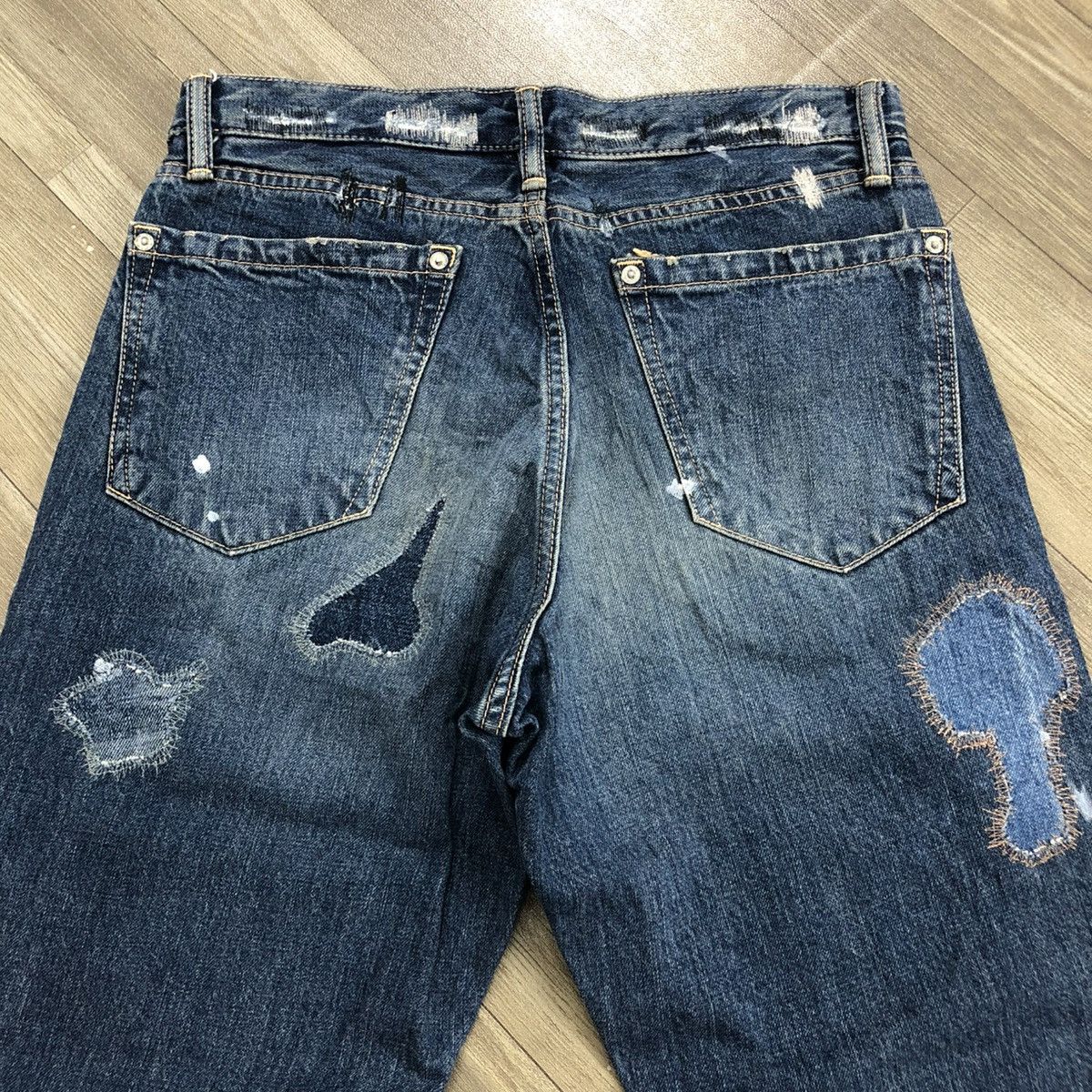 If Six Was Nine × Japanese Brand × Le Grande Bleu (L.G.B.) 🇯🇵2000s Japense Distressed Denim Punk Bootcut Flared Jeans Size US 32 / EU 48 - 21 Thumbnail