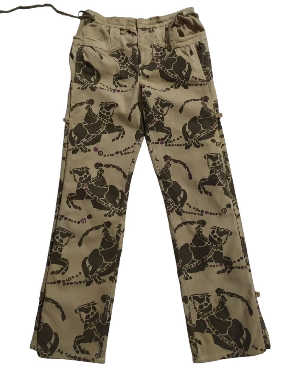 Japanese Brand Scolar Japan Fullprint Art Knight Horses Nice Design Pants Size US 29 - 1 Thumbnail
