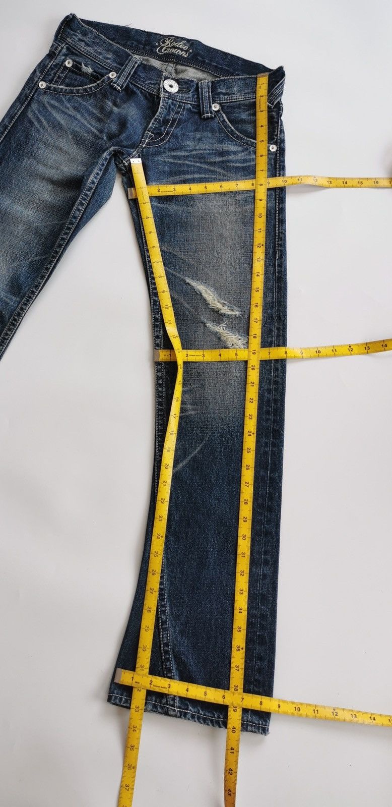 Japanese Brand Bootcut Rodeo Crowns Japan Distressed Jeans Size US 29 - 8 Thumbnail