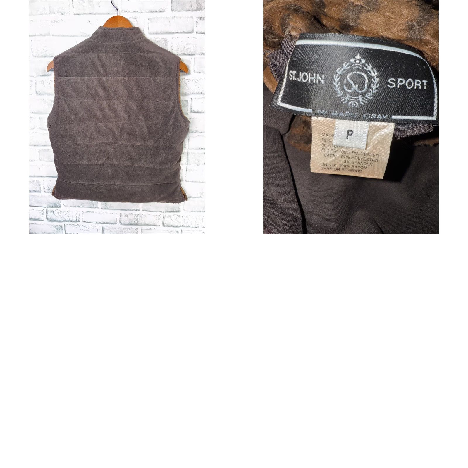 St. John ST. JOHN SPORT Marie Brown Reversible Tiger Faux Fur Animal Print Vest Sz P Womens Size S / US 4 / IT 40 - 8 Thumbnail