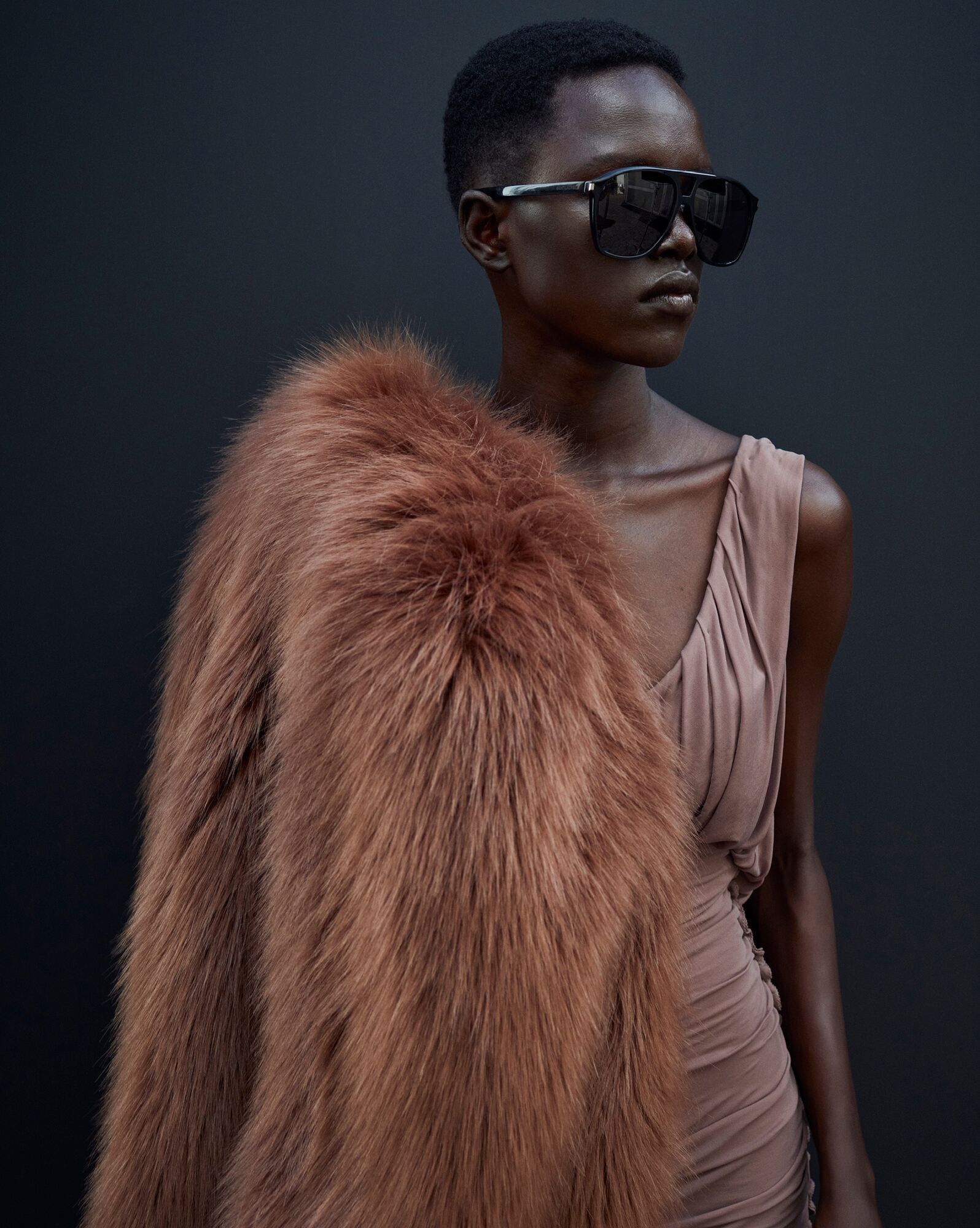 Saint Laurent Paris o1s1wg111124 Draped Dress in Jersey in Brown Size XS / US 0-2 / IT 36-38 - 3 Thumbnail