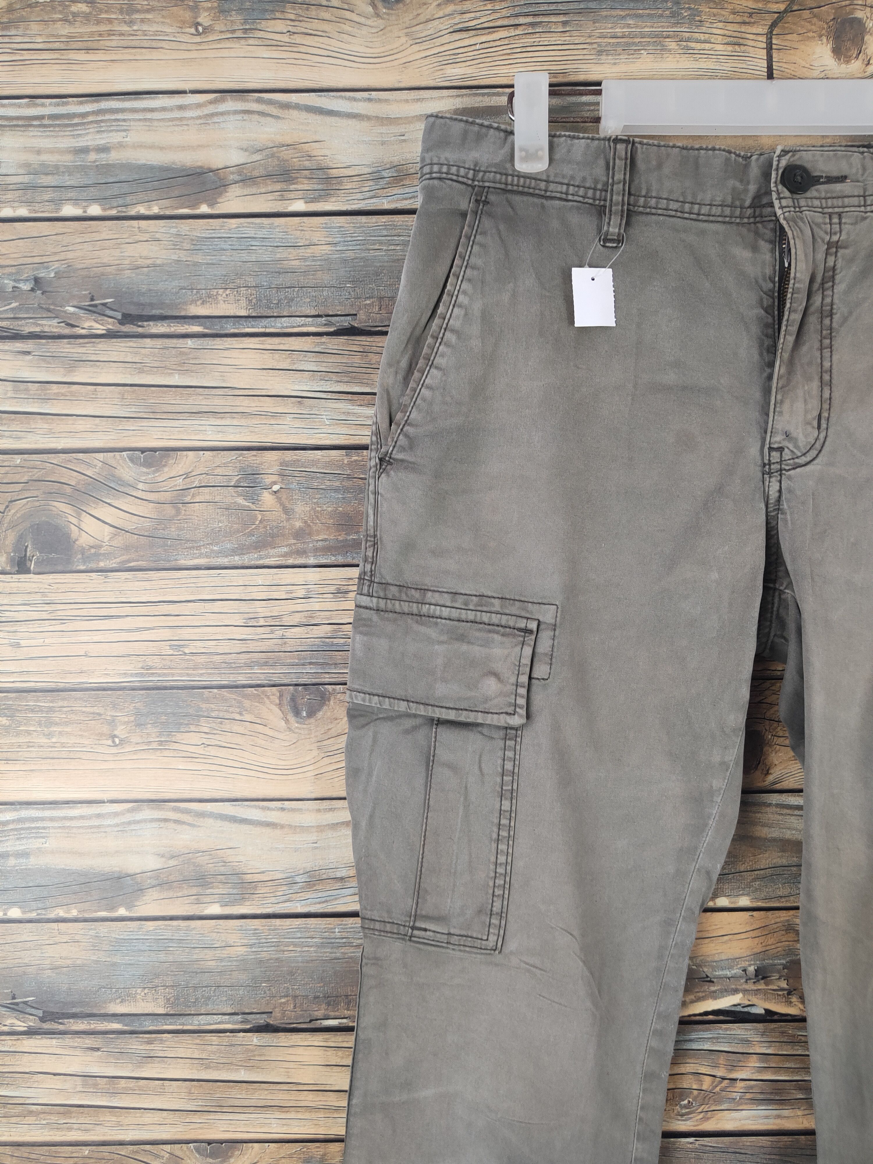 Uniqlo DL Uniqlo Olive Faded Multipocket Cargo Pants #1866 Size US 33 - 3 Thumbnail
