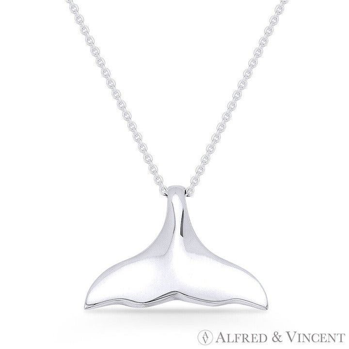 Other Whale Fin Luck Charm Pendant in .925 Sterling Silver Size ONE SIZE - 1 Preview