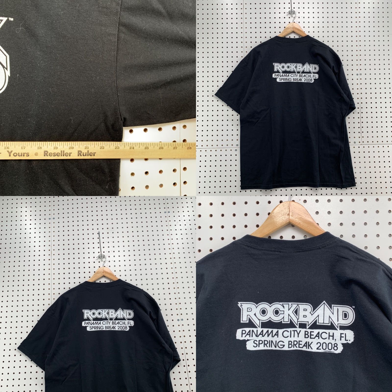 Gildan VINTAGE Rockband Spring Break 2008 Shirt Adult Black Short Sleeve Panama Beach Florida Size US XL / EU 56 / 4 - 9 Thumbnail