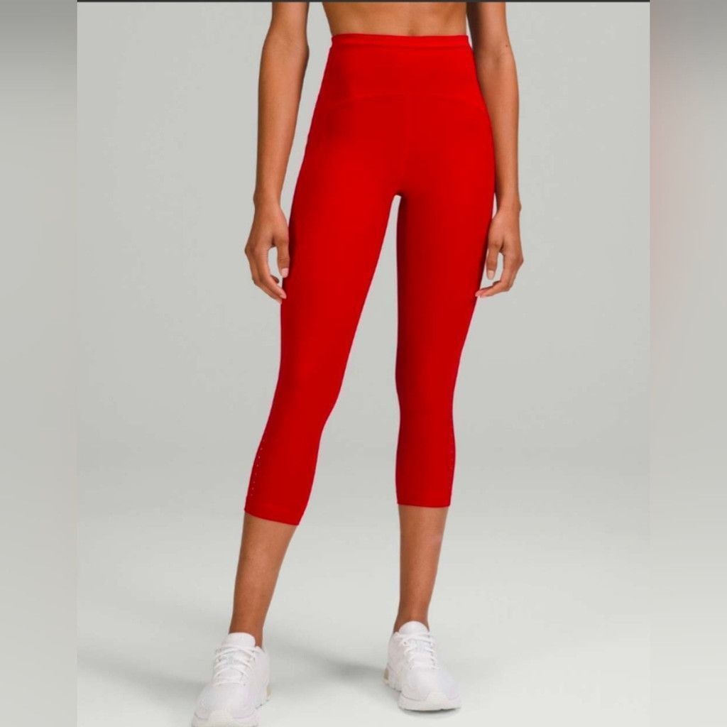 Lululemon Lululemon Swift Speed High-Rise Crop 21" Dark Red Size 12 Size 34" / US 12 / IT 48 - 3 Thumbnail
