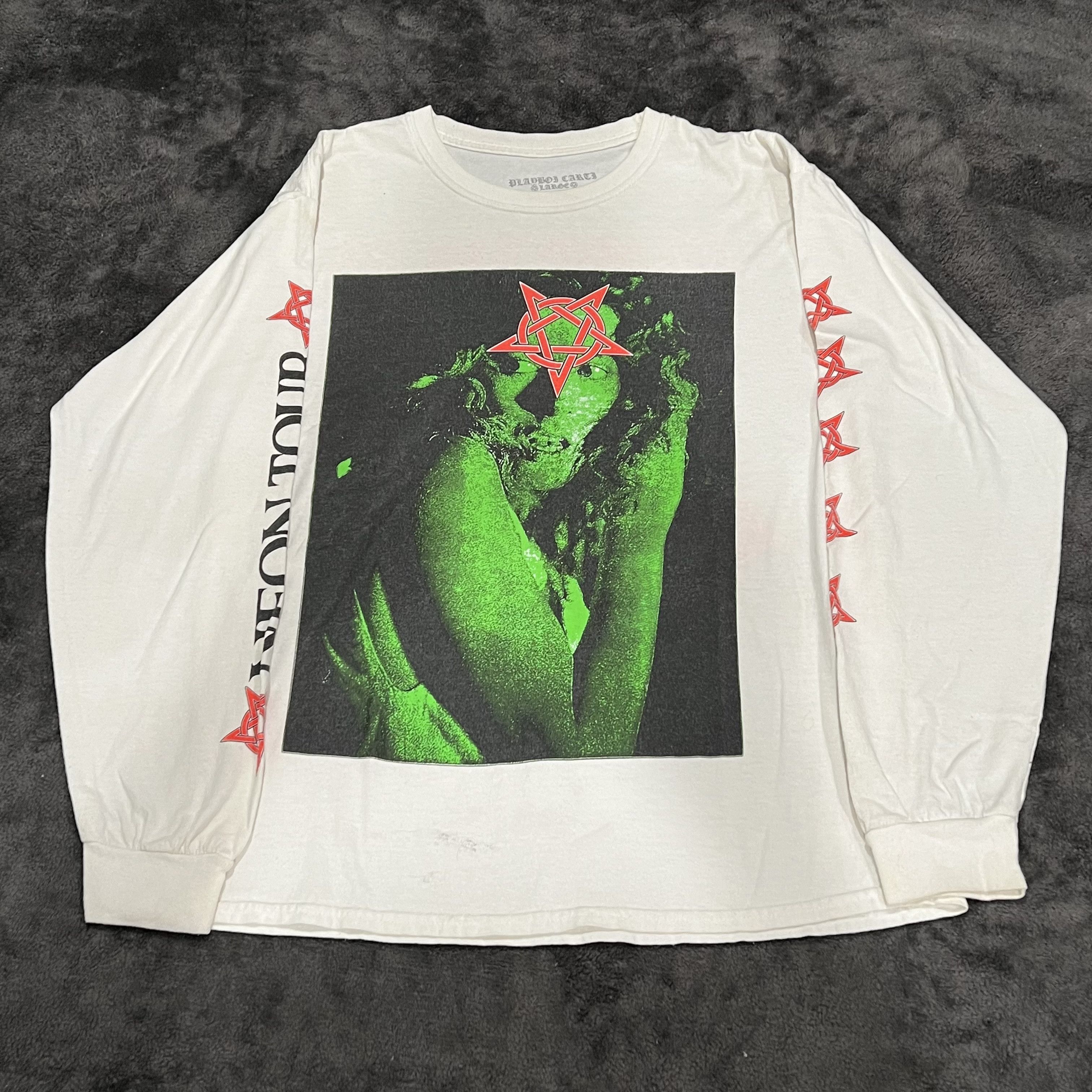 image of Playboi Carti Neon Tour Long Sleeve in White, Men's (Size Large)
