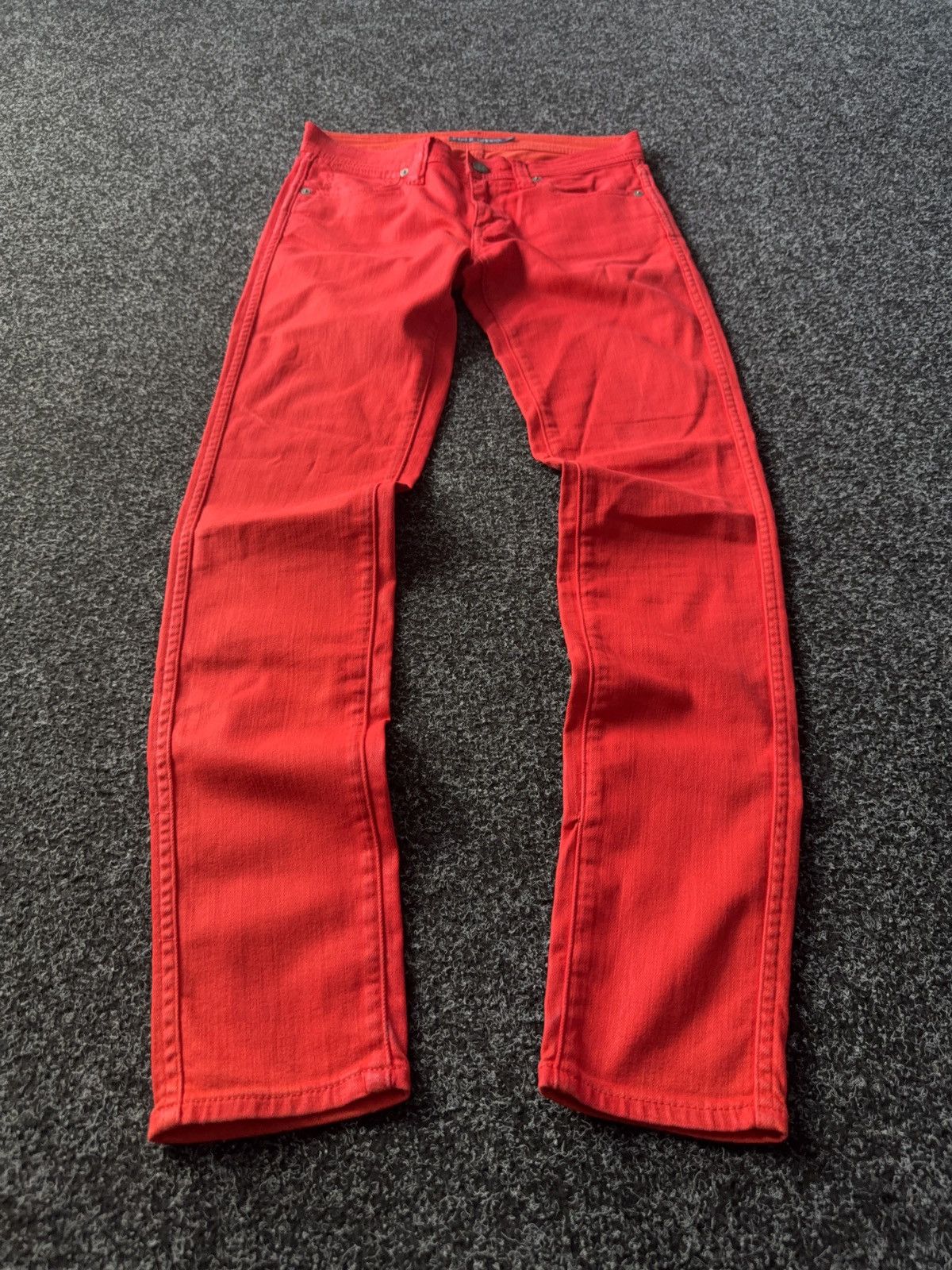 Polo Ralph Lauren × Vintage Ralph Lauren Red Courtlandt Skinny Jeans Y2K Rock Style Size 27" / US 4 / IT 40 - 1 Thumbnail
