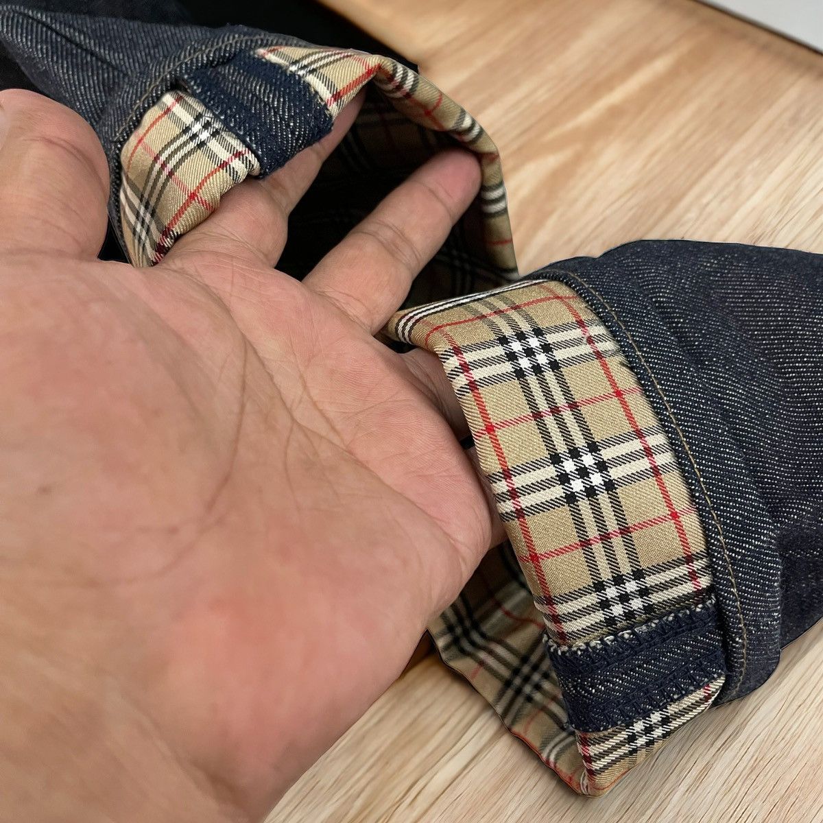 Burberry × Vintage Burberry Blue Label Nova Check Tartan Denim Jeans Size US 28 / EU 44 - 5 Thumbnail