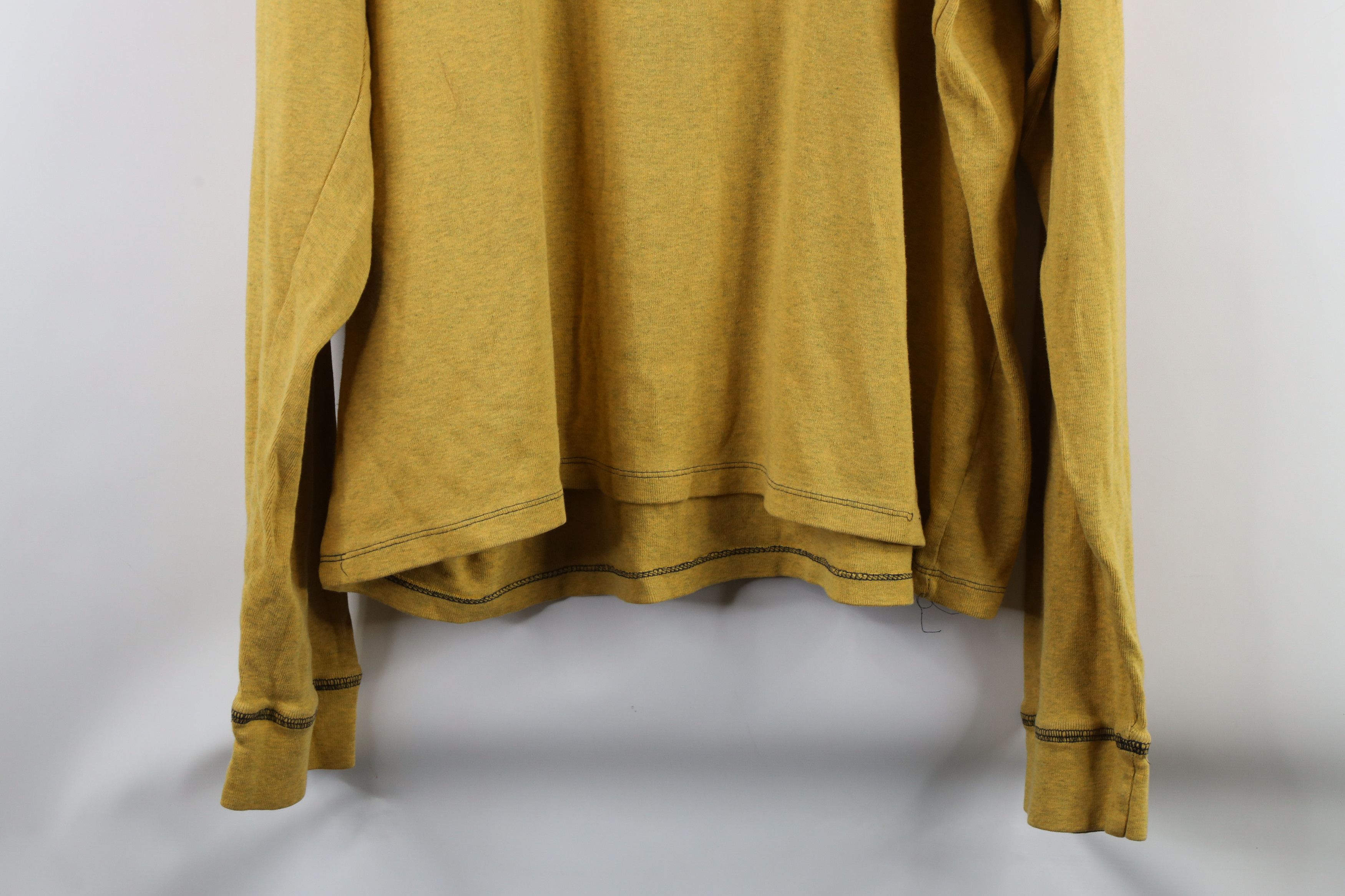 Gap Vintage 90s Gap Blank Ribbed Knit Long Sleeve T-Shirt Yellow Size US XL / EU 56 / 4 - 8 Thumbnail