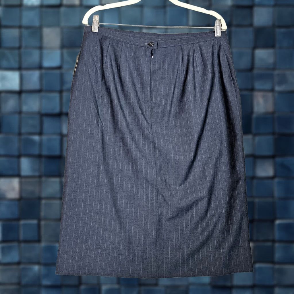 Vintage TALORA MARINE/PERI Women's dark Blue Stripes A-line Skirt Size 14 NEW Size 36" / US 14 / IT 50 - 1 Thumbnail