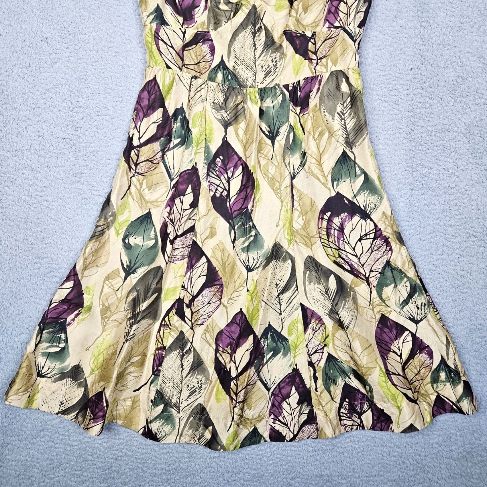 Rains VIOLA Dress Women's Silk Knee Length A-Line Floral Round Neck Short Sleeve 2 Multicolor Modern Pattern 100% Silk Size XS / US 0-2 / IT 36-38 - 3 Thumbnail