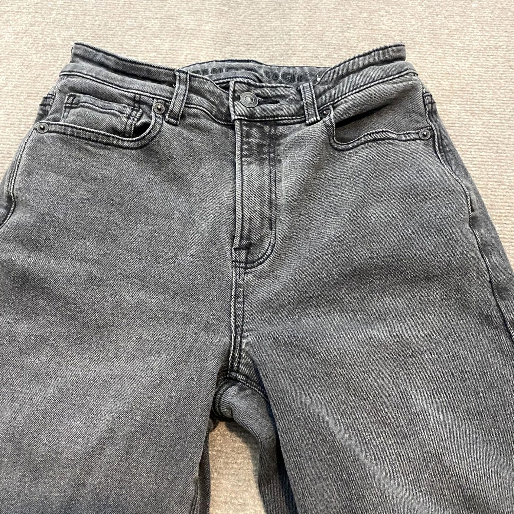 Vintage American Eagle Mom Jeans Womens 0 Regular Black High Rise Stretch Denim Pants Size 25" / US 0 / IT 36 - 2 Thumbnail