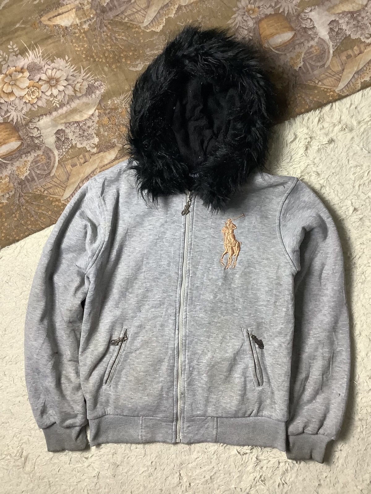 If Six Was Nine × Le Grande Bleu (L.G.B.) × Polo Ralph Lauren Polo Ralph Lauren Zipper Fur Faux If6w9 Hoodie Style Size US M / EU 48-50 / 2 - 1 Thumbnail