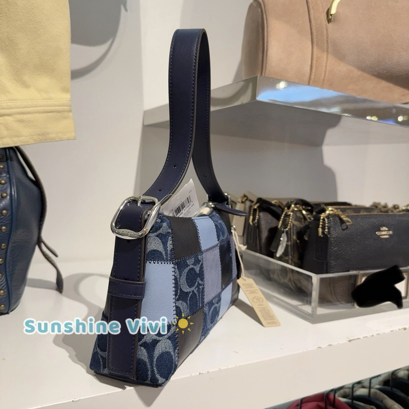 Coach NWT Coach Alter/Ego Small Slouchy Shoulder Bag Denim cff99 Size ONE SIZE - 3 Thumbnail