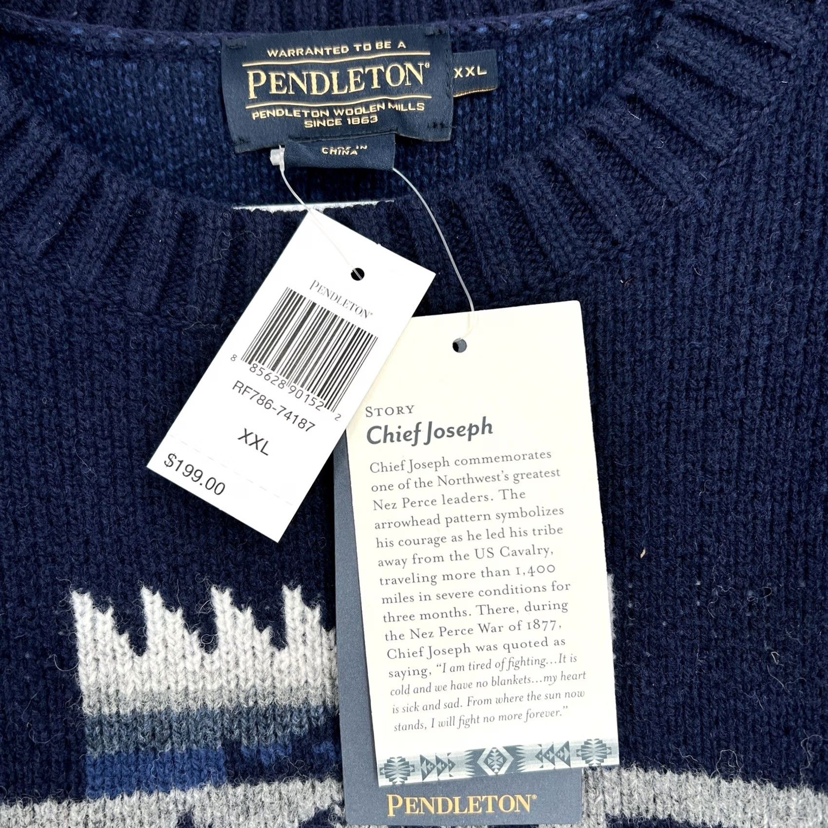 Pendleton Pendleton Sweater Crew Neck Wool 2XL Blue Men Classic Knit Pullover Size US XXL / EU 58 / 5 - 3 Thumbnail