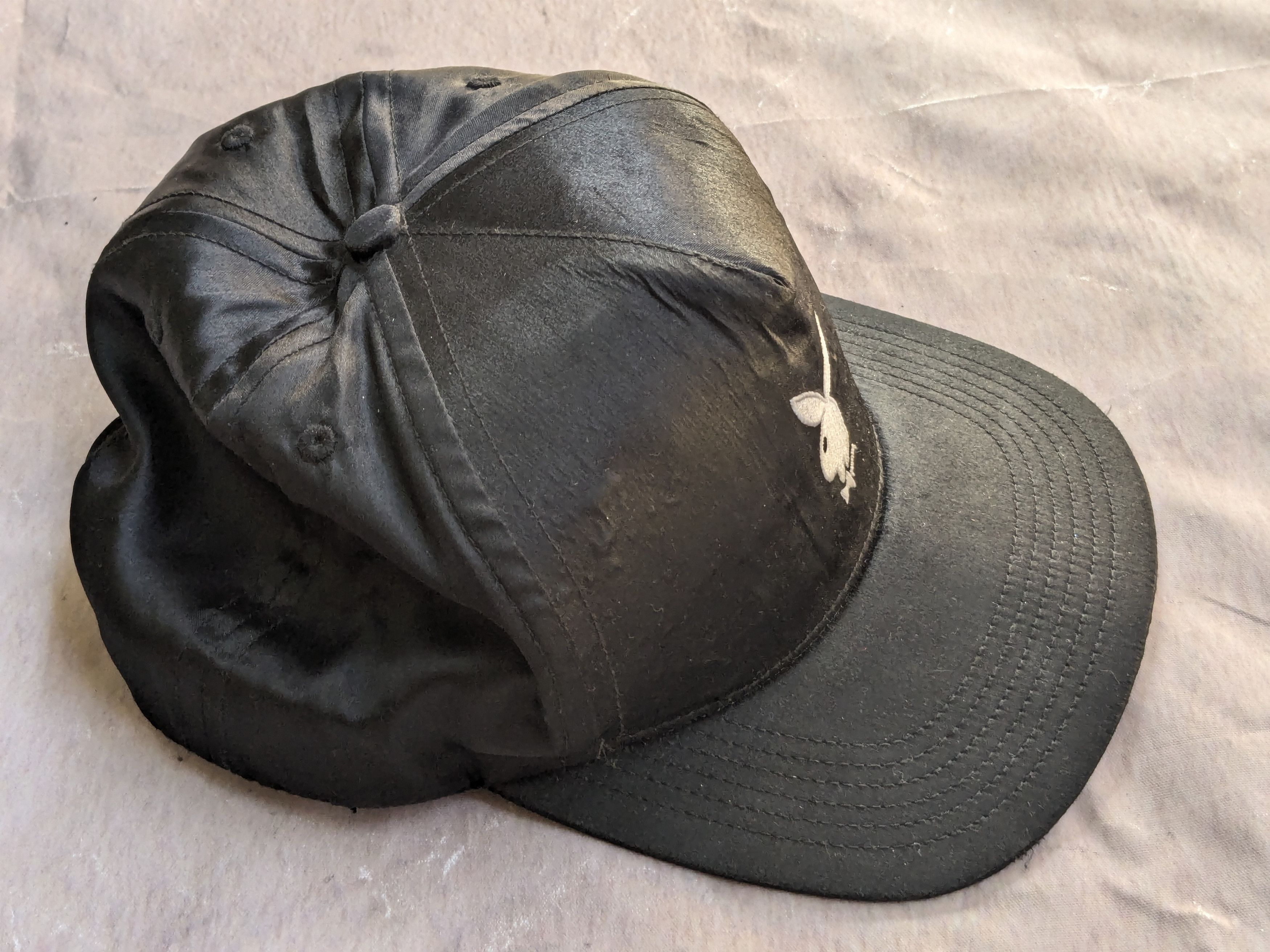 Supreme Supreme Playboy 6 Panel Black Satin Hat Cap Size ONE SIZE - 6 Thumbnail