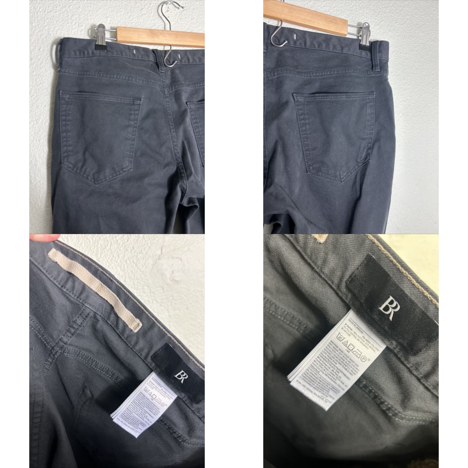 Banana Republic Banana Republic Mens Slim Travel Pants 33x32 Chino Charcoal Gray Slimming "Travel" Mens Size US 33 - 9 Thumbnail