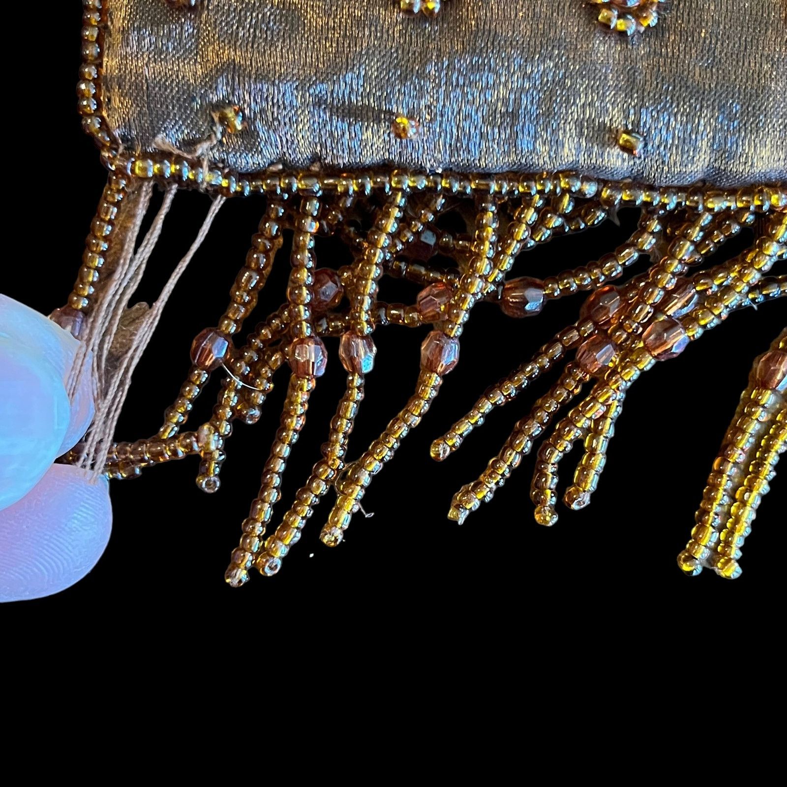 Other Vintage NYTLITES Chiffon Layered Beaded Purse Copper Brown Size ONE SIZE - 3 Thumbnail