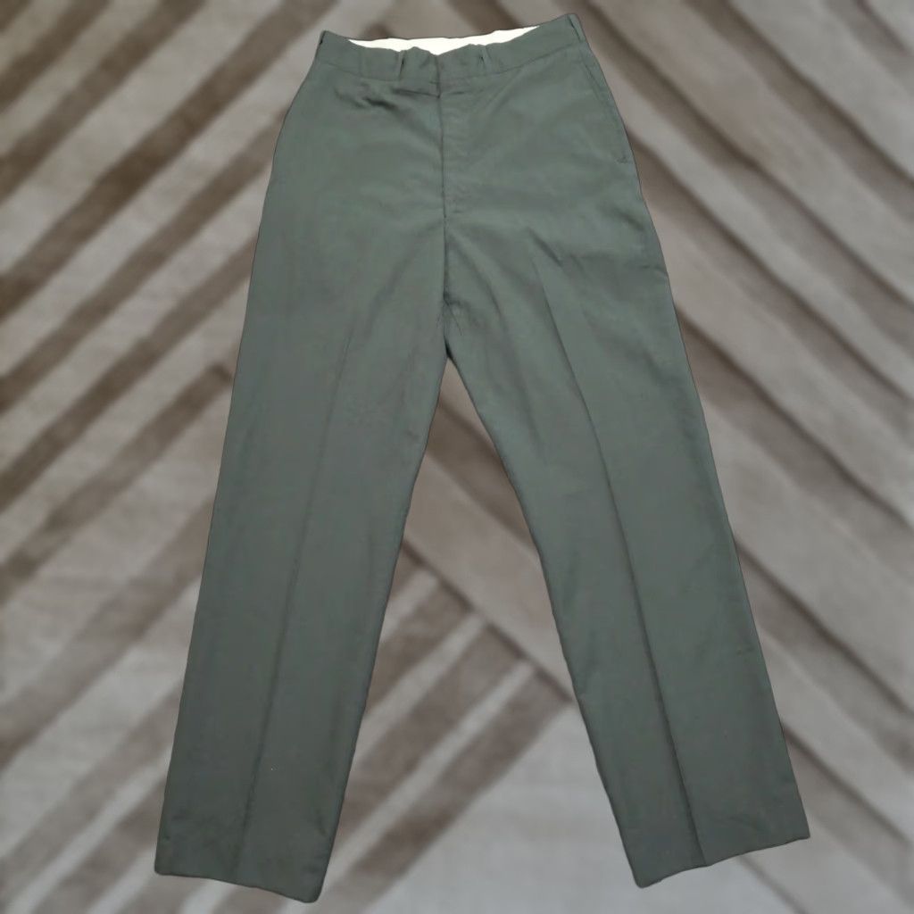 Vintage VINTAGE Ag 344 Pants Mens 31 32x33 Green Wool Blend Slacks 70s Size US 31 - 1 Thumbnail