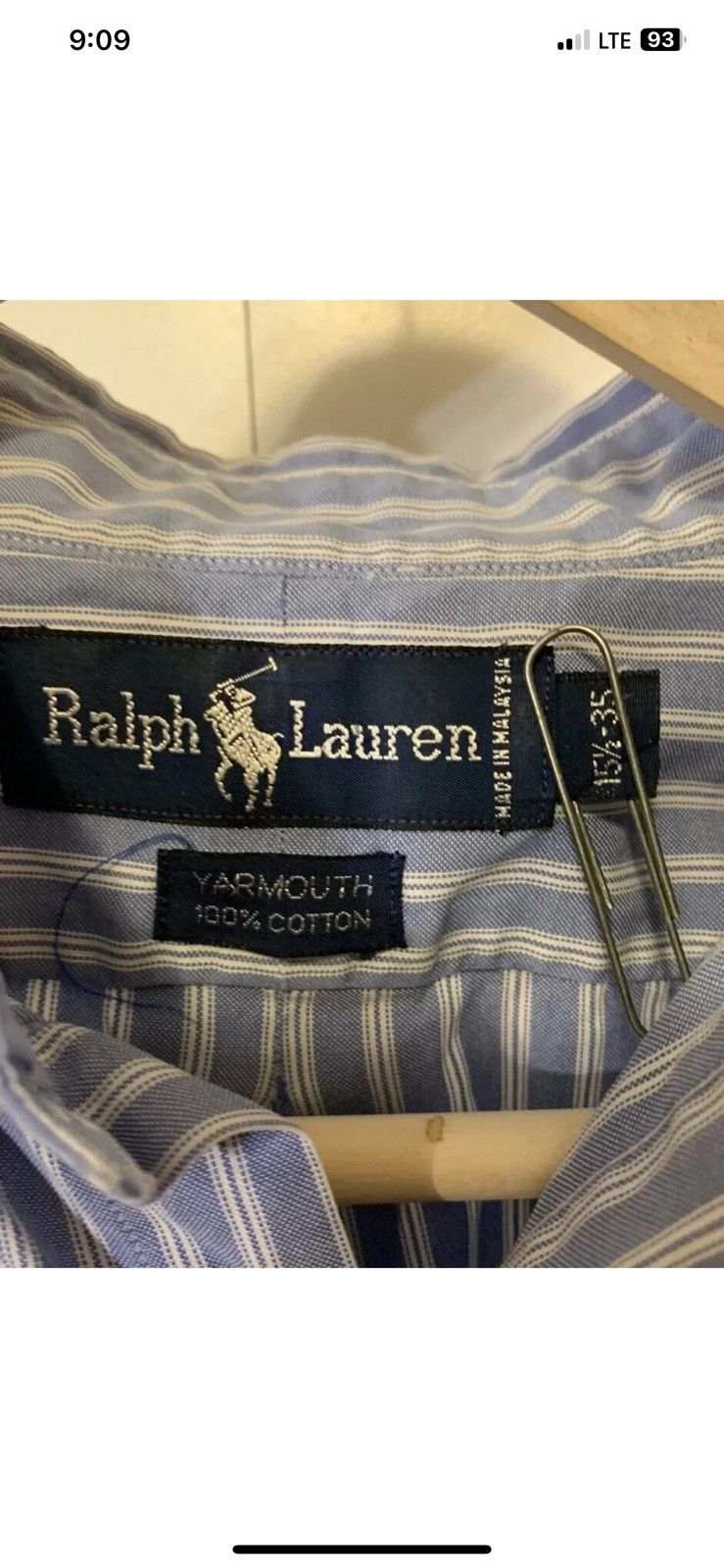 Polo Ralph Lauren Vtg Ralph Lauren 90S Yarmouth Shirt Blue Stripes 15.5 35 Size US M / EU 48-50 / 2 - 2 Thumbnail