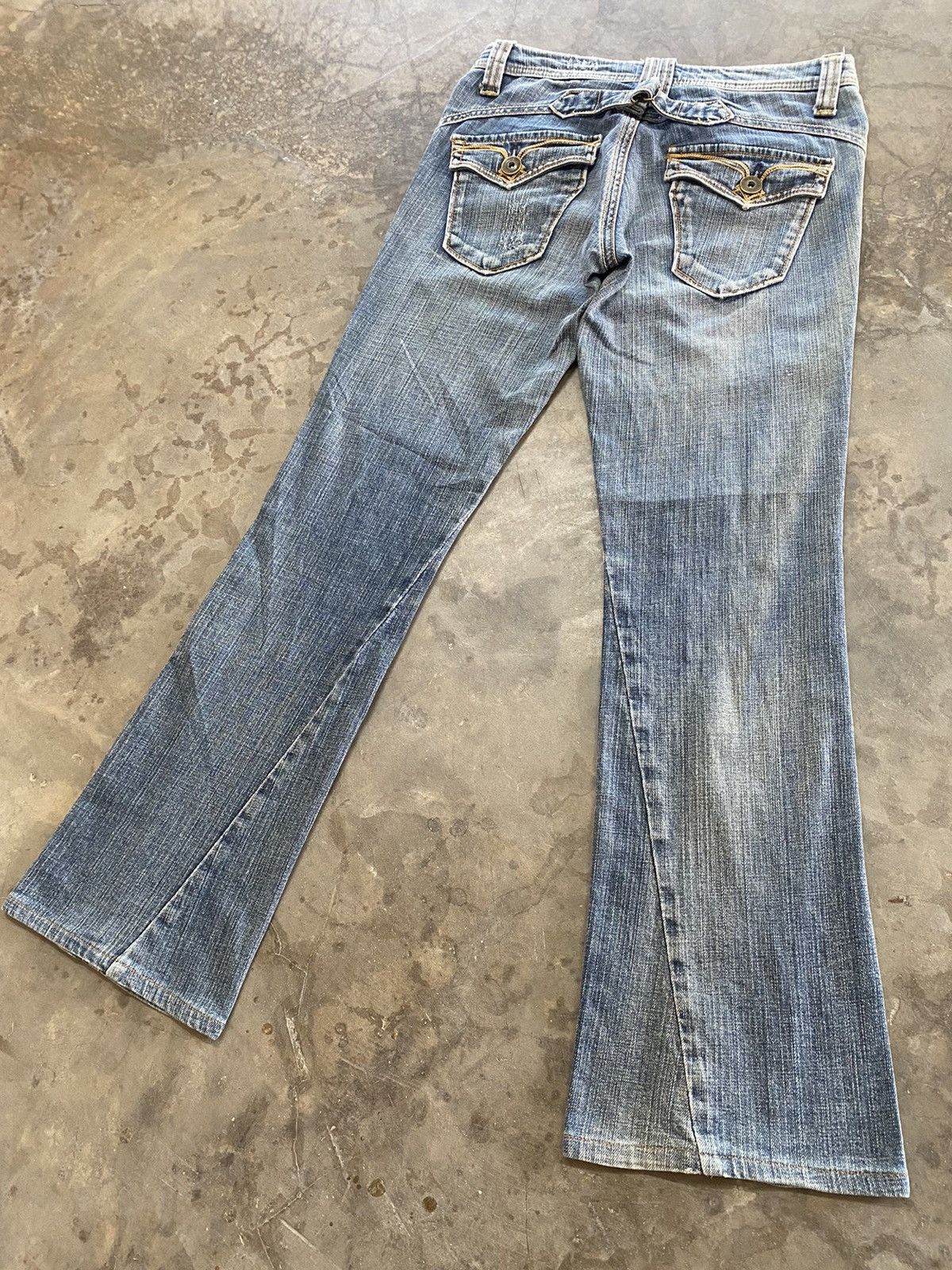 Hysteric Glamour × Japanese Brand Flare Jeans Rush Hour Wash Blue Distressed Size US 31 - 2 Thumbnail