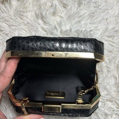 Other RARE Inge Christopher Snake Skin clutch purse Swarovski Cent Size ONE SIZE - 15 Thumbnail