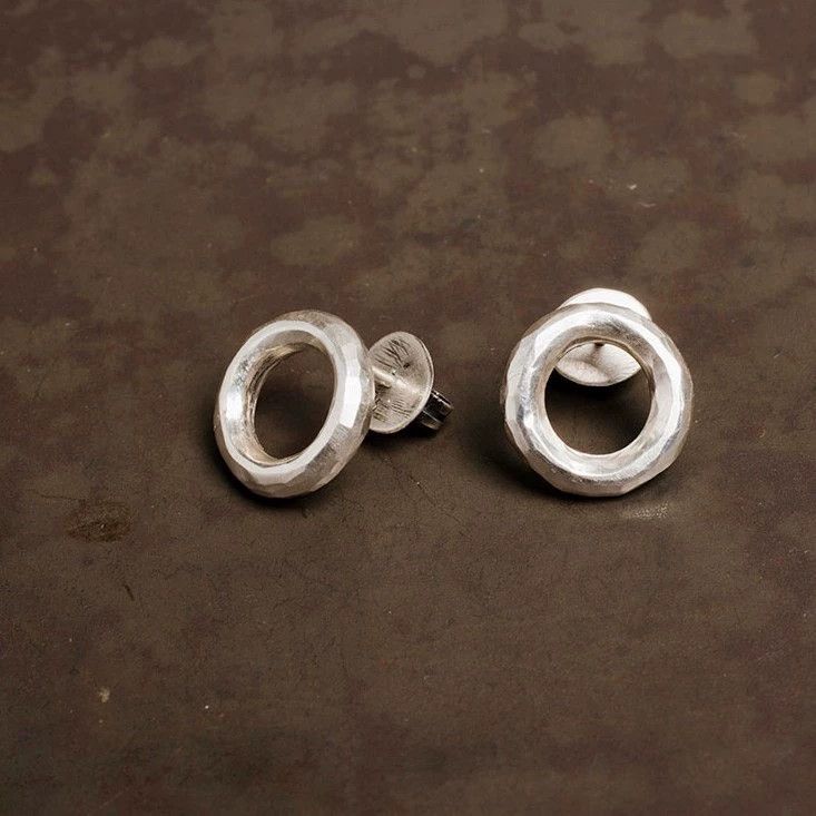 Werkstatt Munchen Werkstatt Munchen M4555 Hammered Ring 925 Earrings Size ONE SIZE - 1 Thumbnail