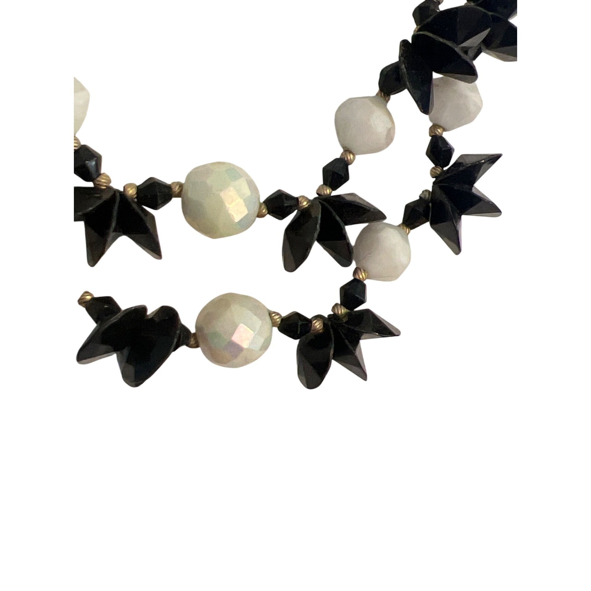 Other Vintage Black White Faceted Star Cluster Necklace Iridescent Size ONE SIZE - 2 Thumbnail