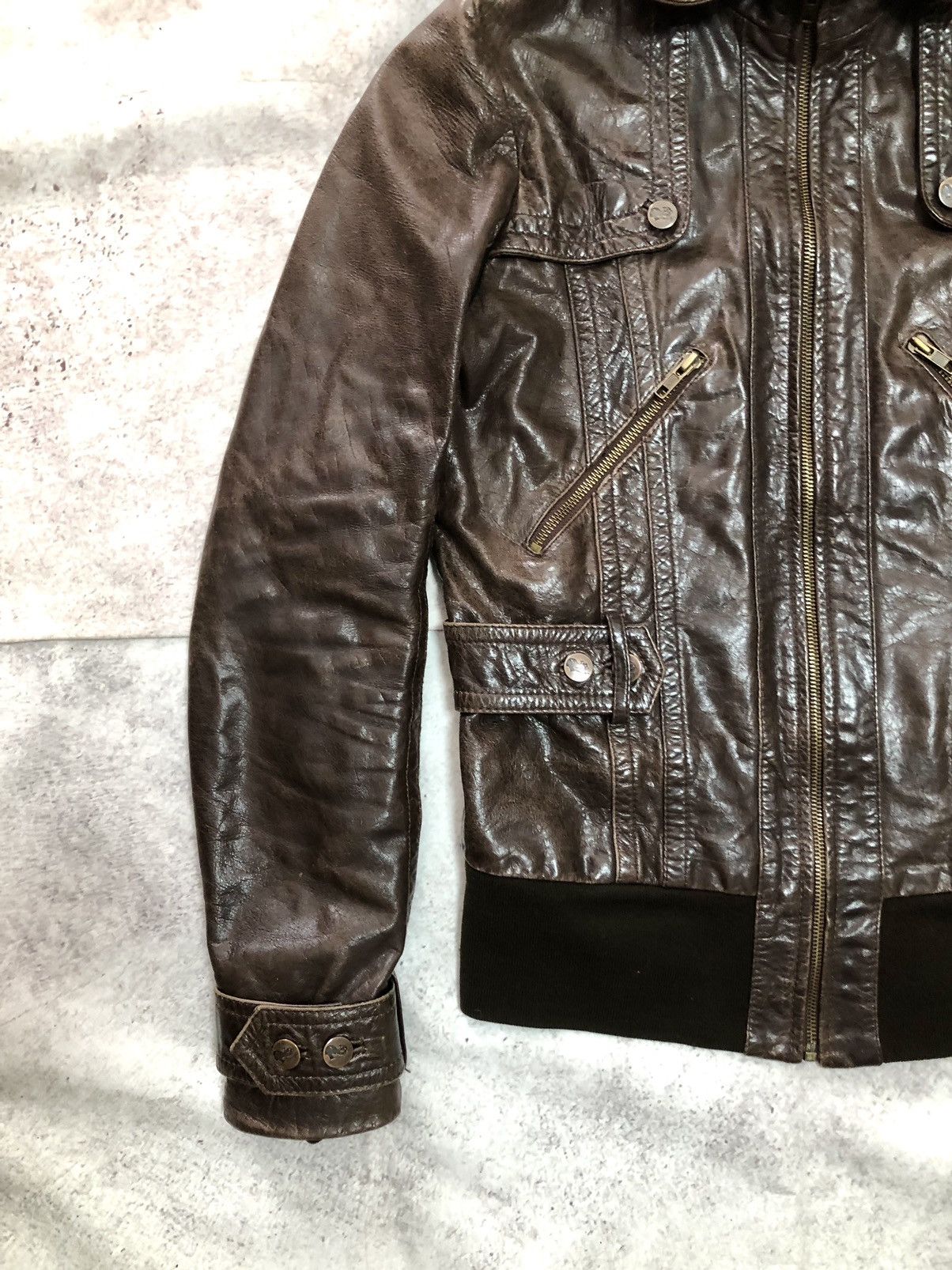If Six Was Nine Vintage Leather Bomber Jacket Hedi Fit Size US S / EU 44-46 / 1 - 3 Thumbnail